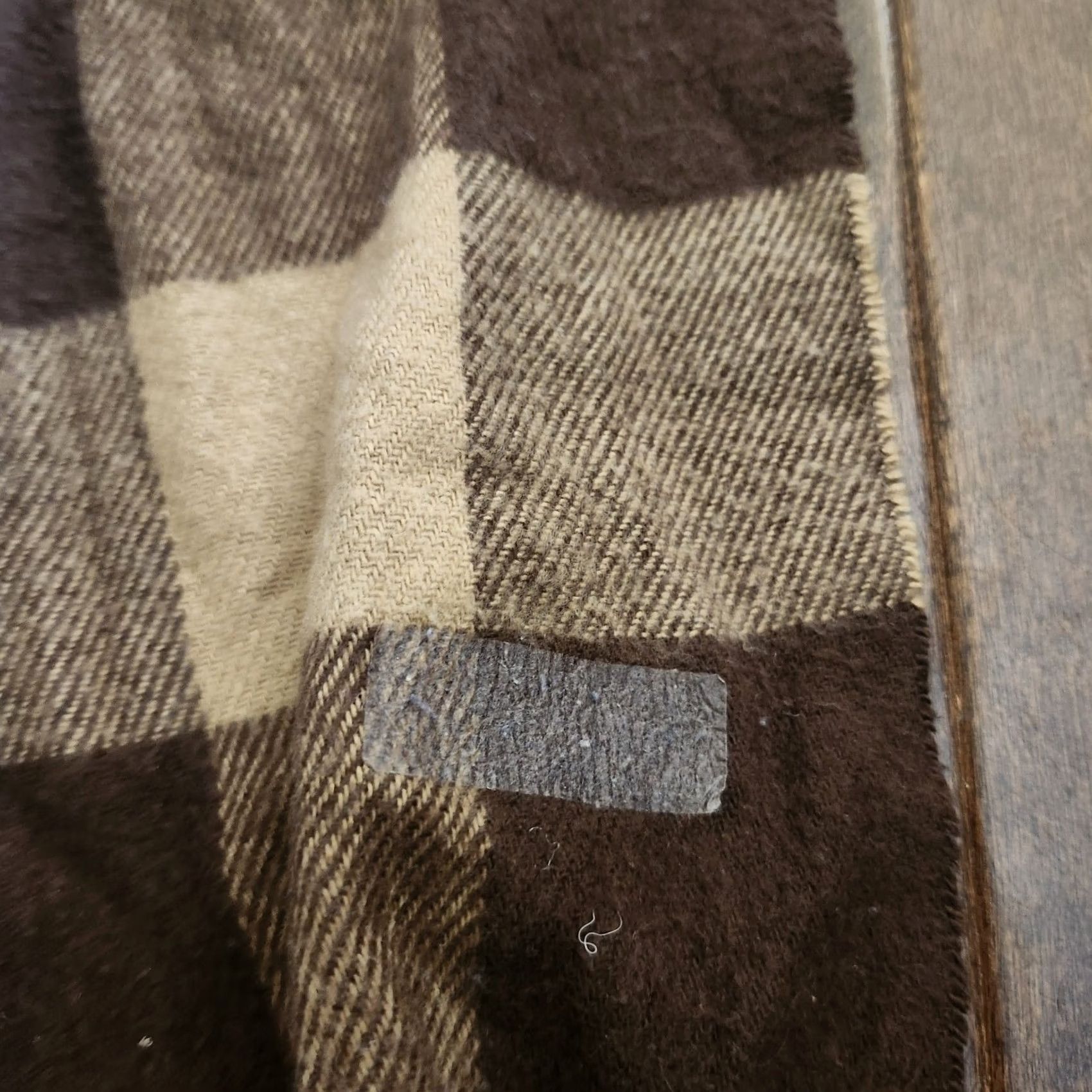 Vintage Winter Brown & Tan Plaid Scarf - Unbranded Rectangle Unisex, Machine Washable, Winter, Fall, Adults? Size ONE SIZE - 7 Thumbnail