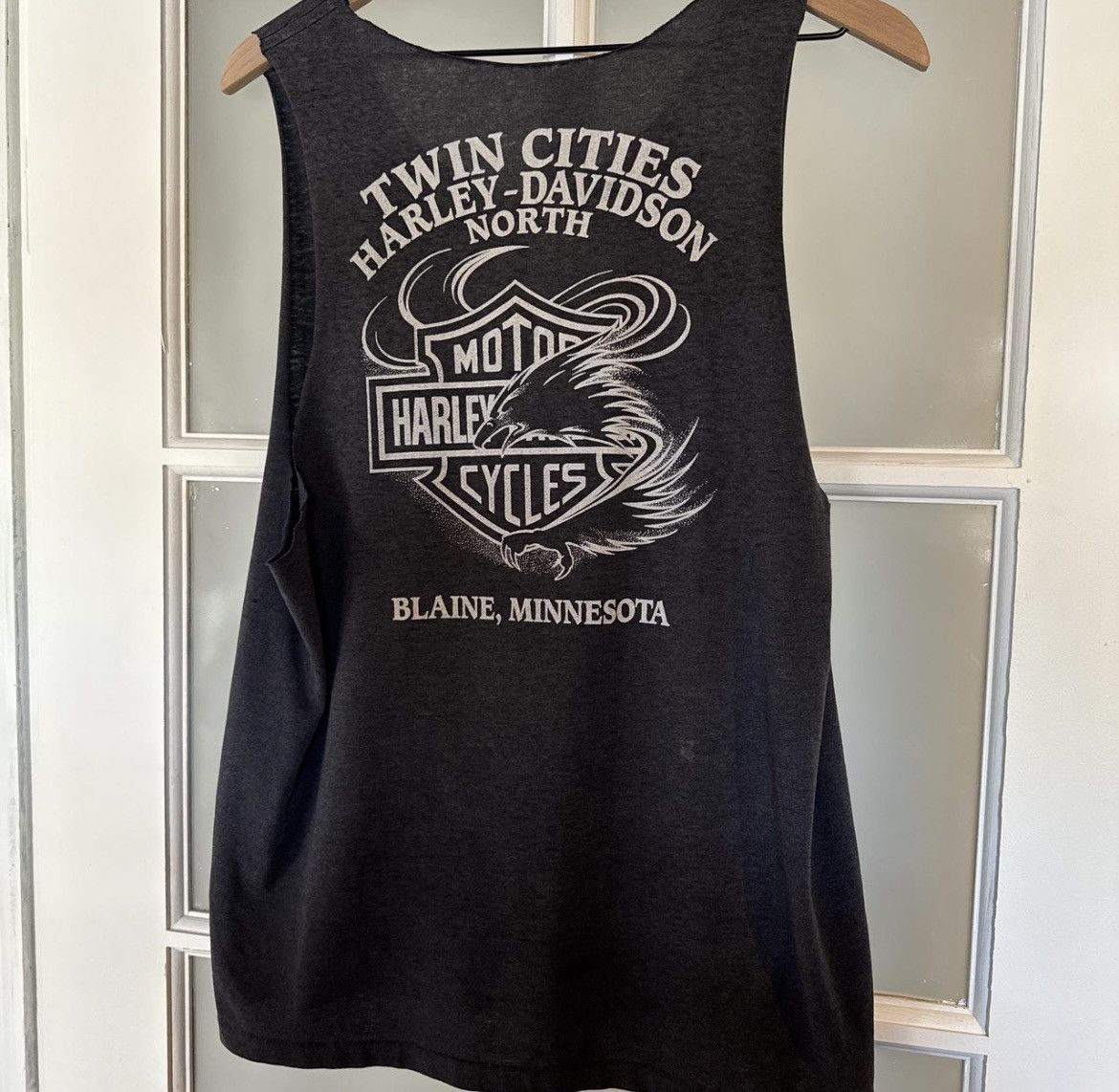 Harley Davidson 1990s Harley-Davidson Black Wolf Tank Single Stitch Size US L / EU 52-54 / 3 - 3 Thumbnail