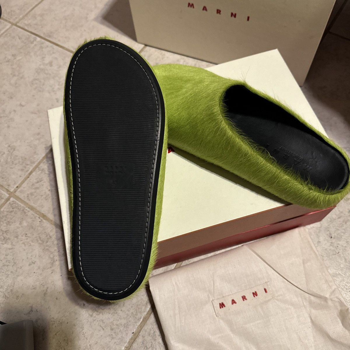 Marni Marni Long Haircalf Fussbett Sabot Lime Green 43/10 NWB Size US 10 / EU 43 - 8 Thumbnail