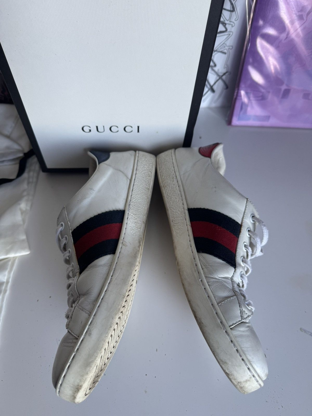 Gucci Gucci “Loved” Ace Embroidered Sneakers Luxury Designer Size US 8.5 / EU 41-42 - 14 Thumbnail