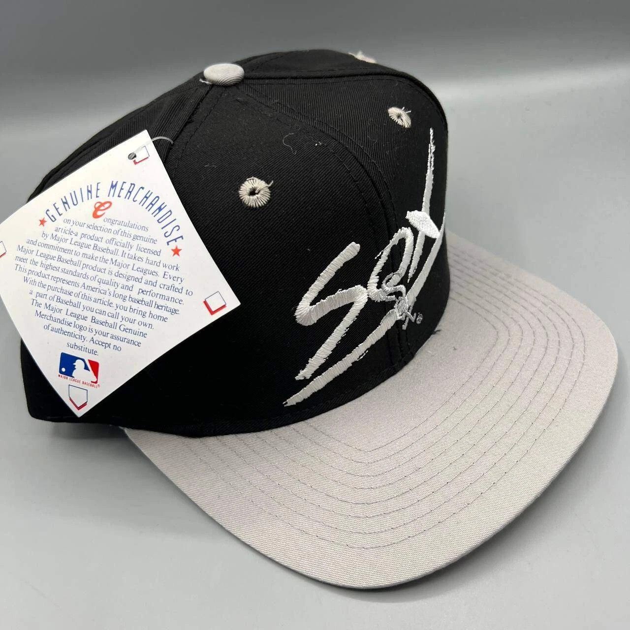 Signatures × Vintage Chicago White Sox Hat Men Black White Signatures Strap Back Size ONE SIZE - 7 Thumbnail