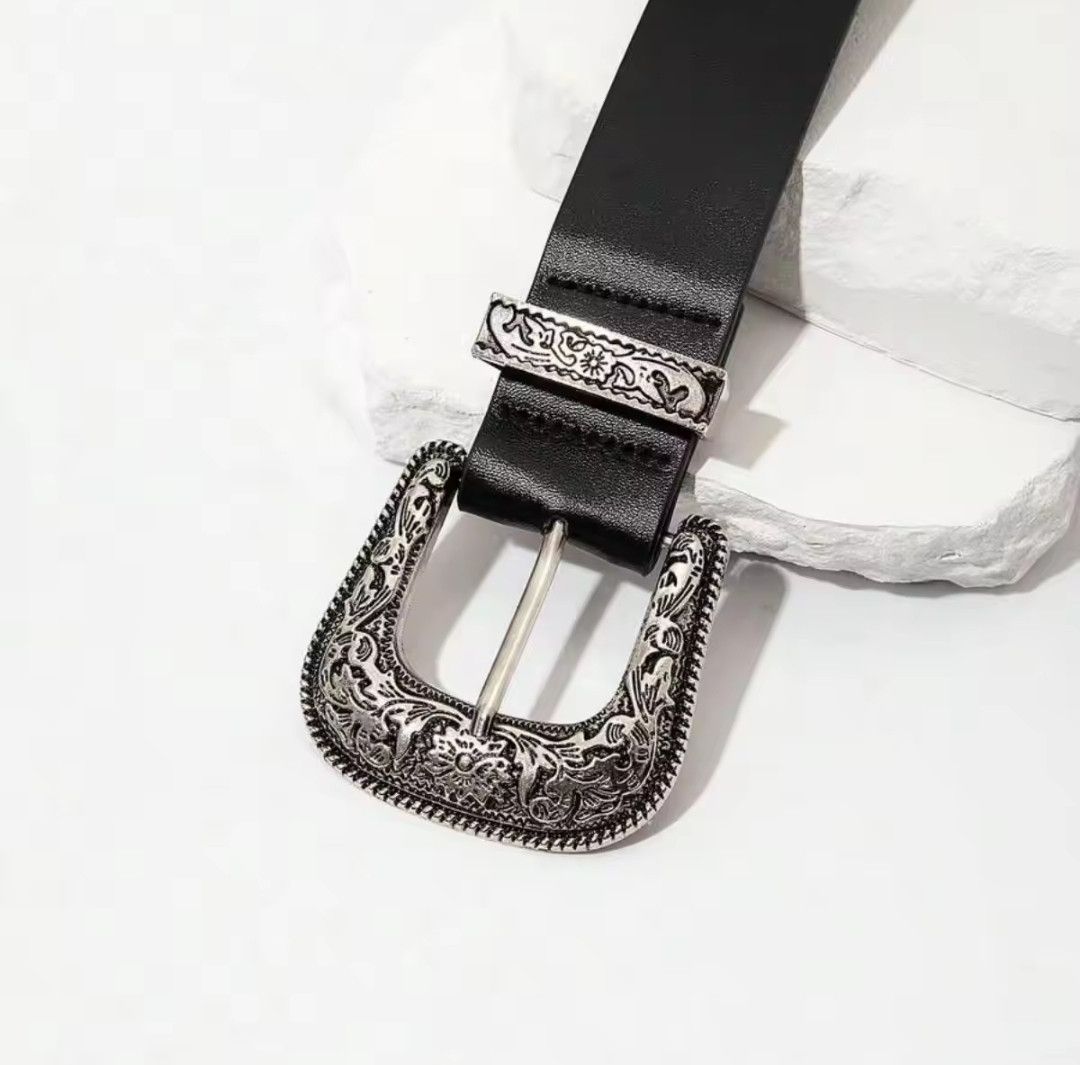 Japanese Brand × Vintage Y2k Retro punk 3.5cm solid western buckle belt 125cm Size ONE SIZE - 3 Thumbnail