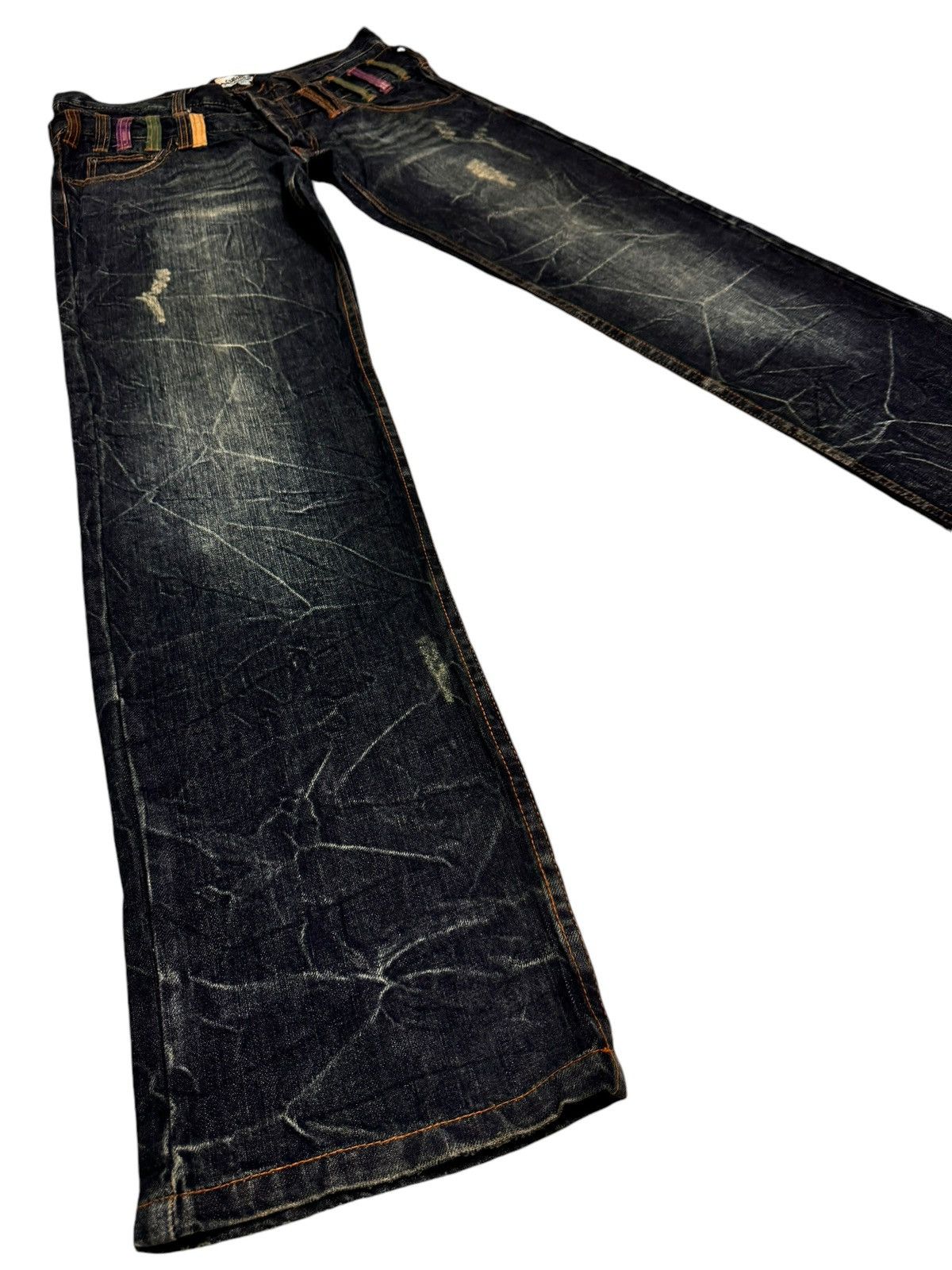 Japanese Brand ⚡️⚡️Distressed Japanese Nylaus Double Waist Jeans Size US 32 / EU 48 - 3 Thumbnail