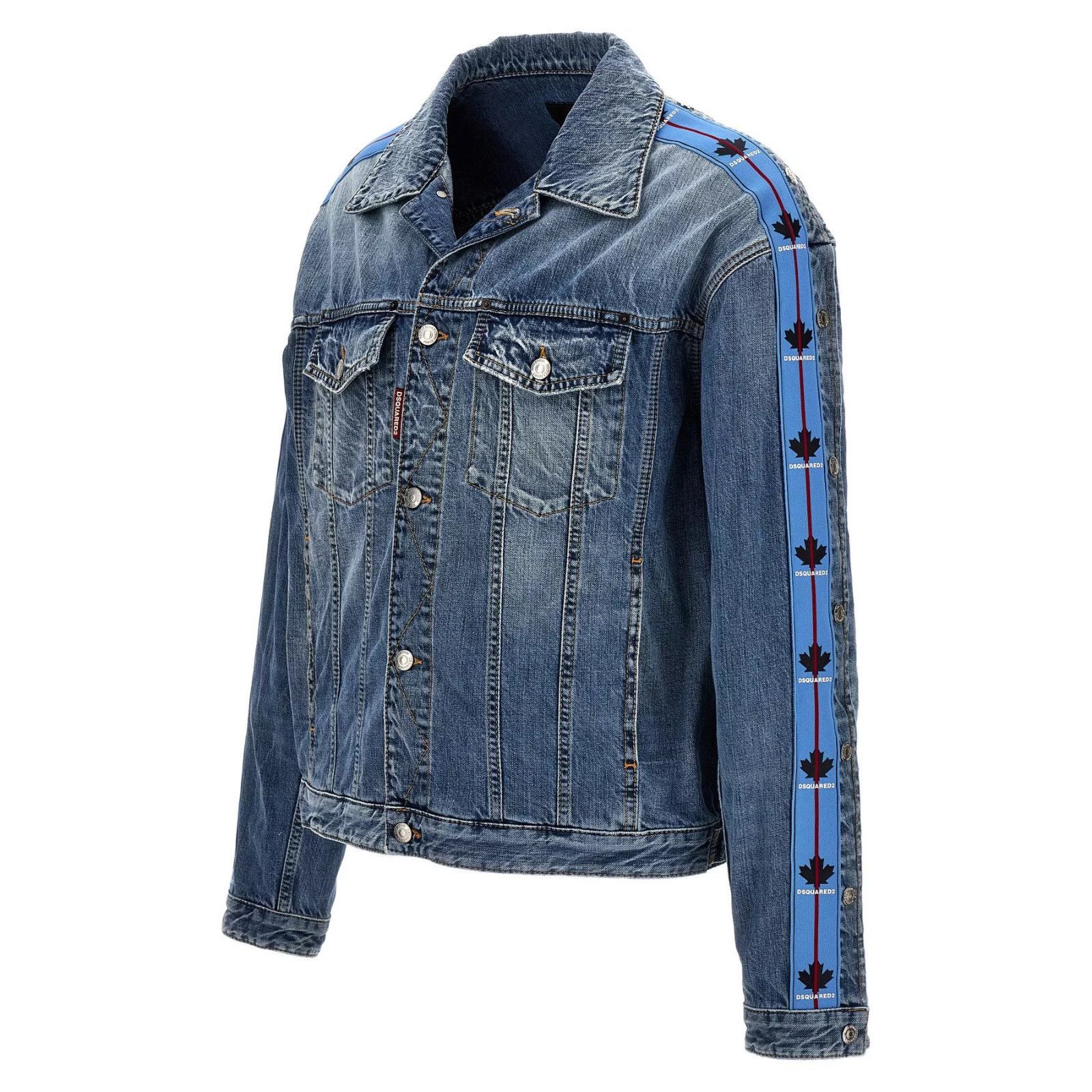 Dsquared2 DSQUARED2 Dan Blue Denim Jacket New & Authentic (Men's size: Size US L / EU 52-54 / 3 - 3 Thumbnail