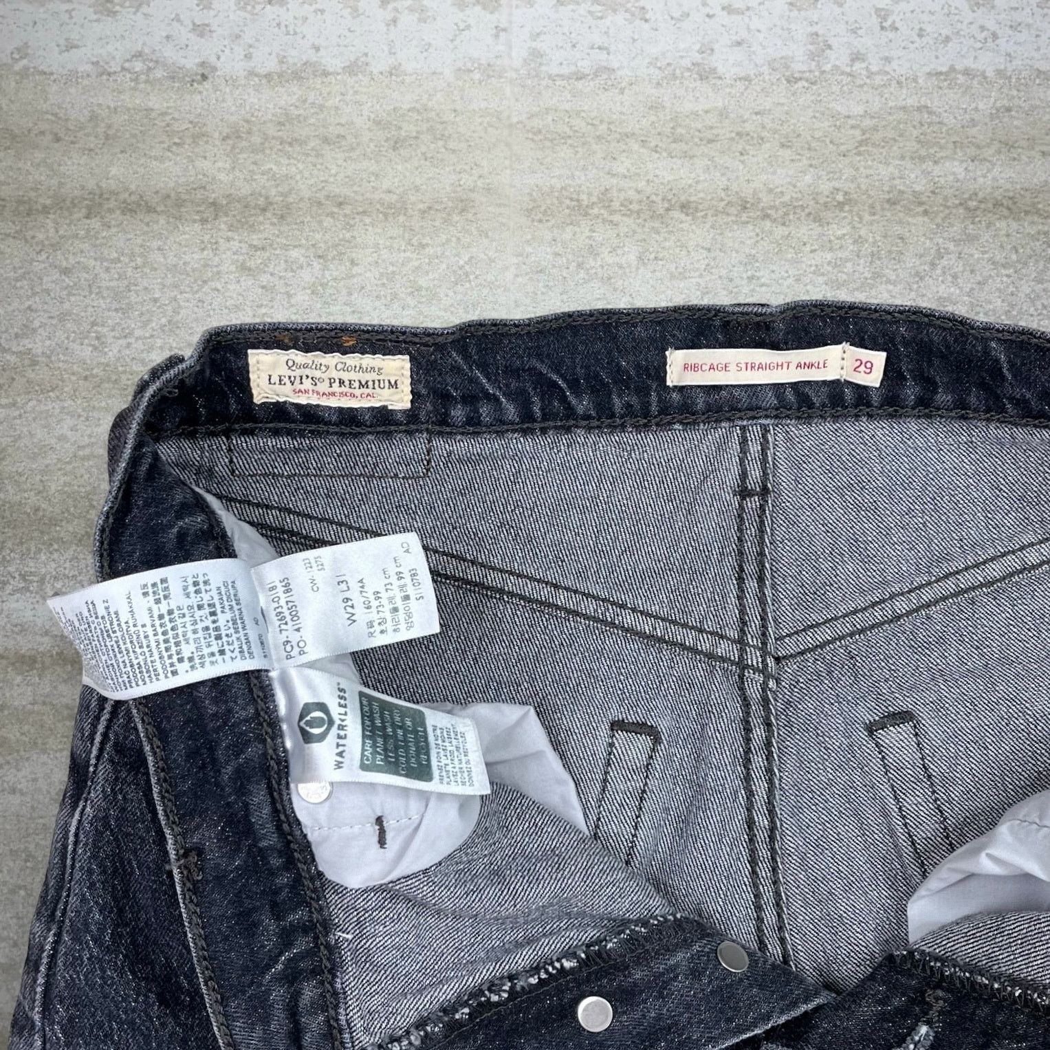 Levi's Vintage Y2K Levis Big E Jeans 501 29x30 Straight Black Wash Size 29" - 6 Thumbnail