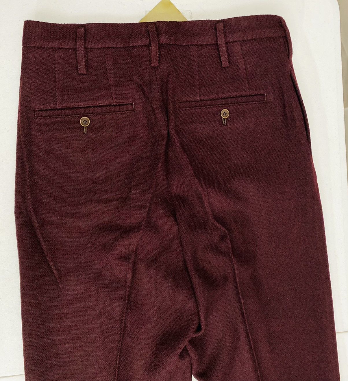 Yohji Yamamoto Yohji Yamamoto 🇯🇵 Dark Wine Crepe Wool Knit Trousers 34 NEW Size US 34 / EU 50 - 13 Thumbnail