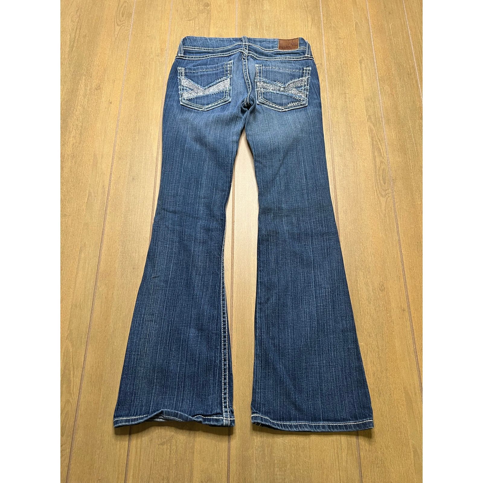 BKE BKE Women’s Starlite Low Rise Flare Blue Denim Jean 24S Y2K Size 24" / US 00 / IT 34 - 2 Thumbnail