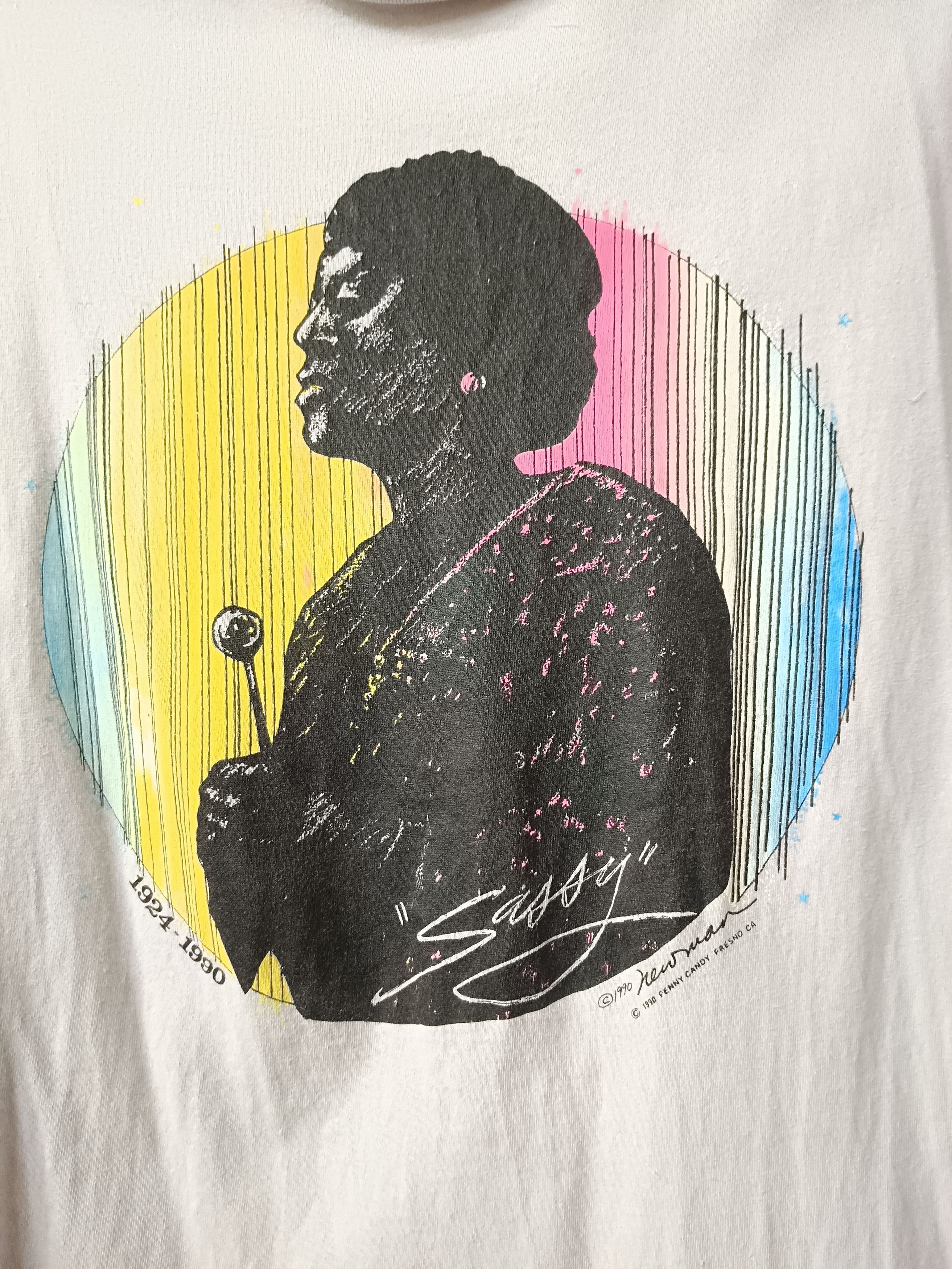 Band Tees 90s Jazz Singer Sarah Vaughan Sassy Art Tee Size US M / EU 48-50 / 2 - 2 Thumbnail