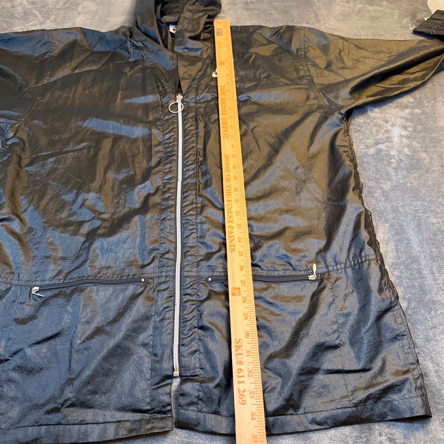 Nike VINTAGE Nike Jacket Hooded Windbreaker Longline Zip Up Mens M Black Size US M / EU 48-50 / 2 - 6 Thumbnail