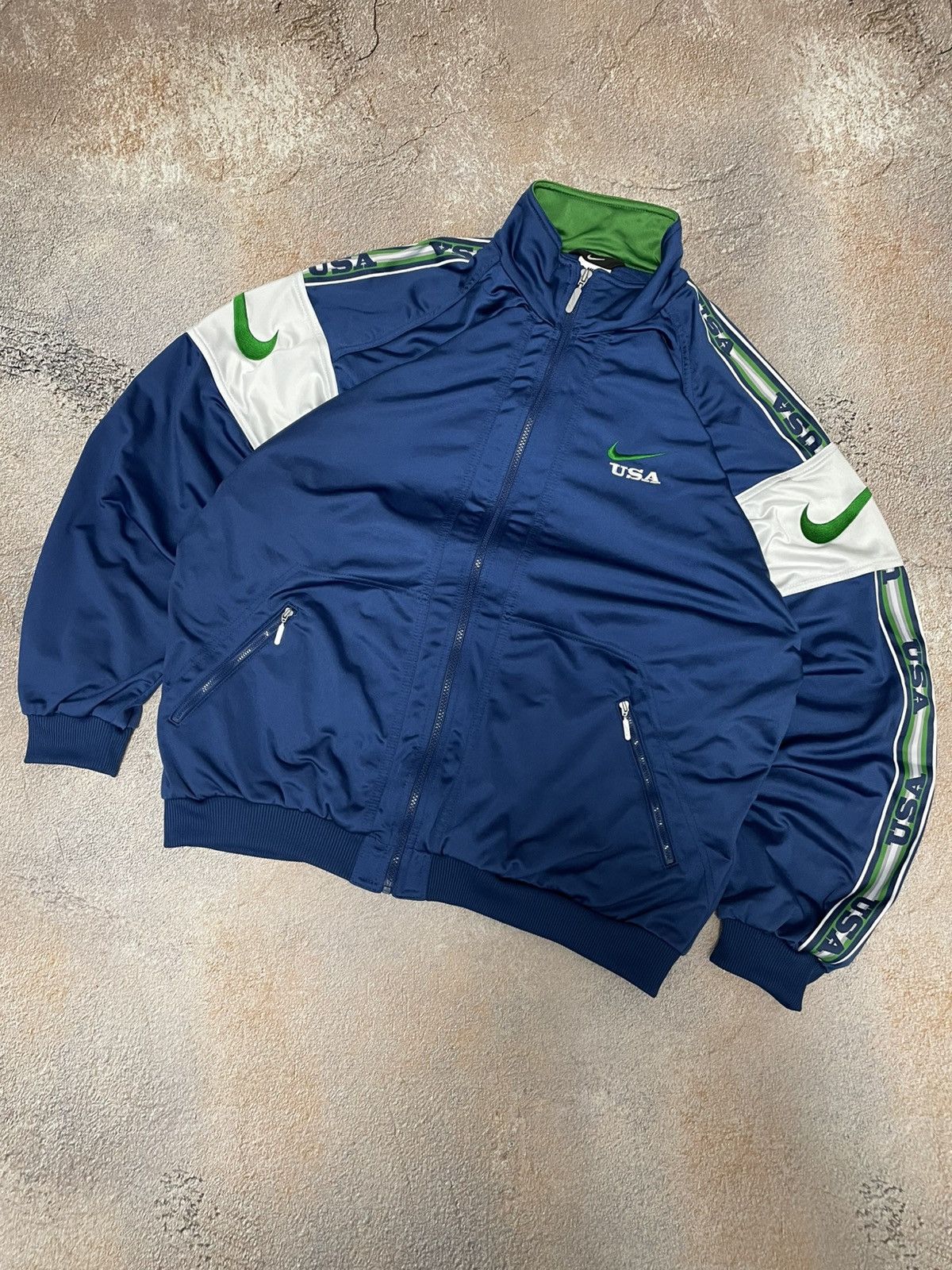 Nike Vintage Nike USA Monogram Cotton Boxy Tracksuit Set Size US XL / EU 56 / 4 - 3 Thumbnail