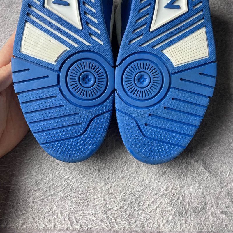 Louis Vuitton Louis Vuitton Low-Top Fashion Sneakers in White and Blue -2 Size US 8 / IT 38 - 6 Thumbnail