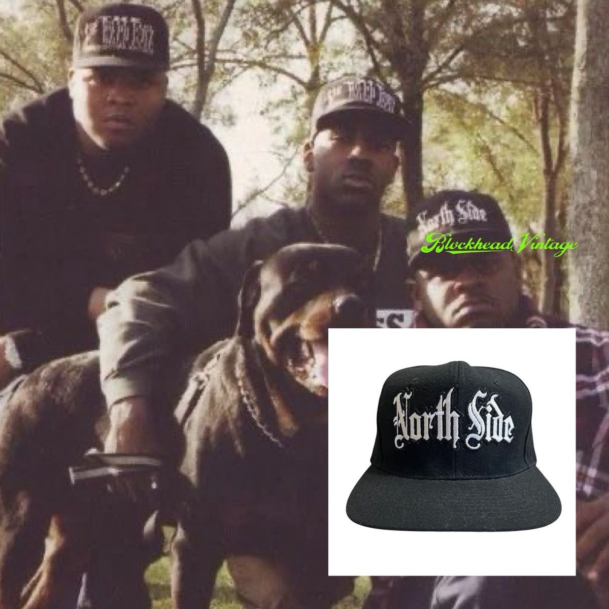 Vintage North Side Old English Snapback Hat Vintage Wool Blend Rap Size ONE SIZE - 1 Thumbnail