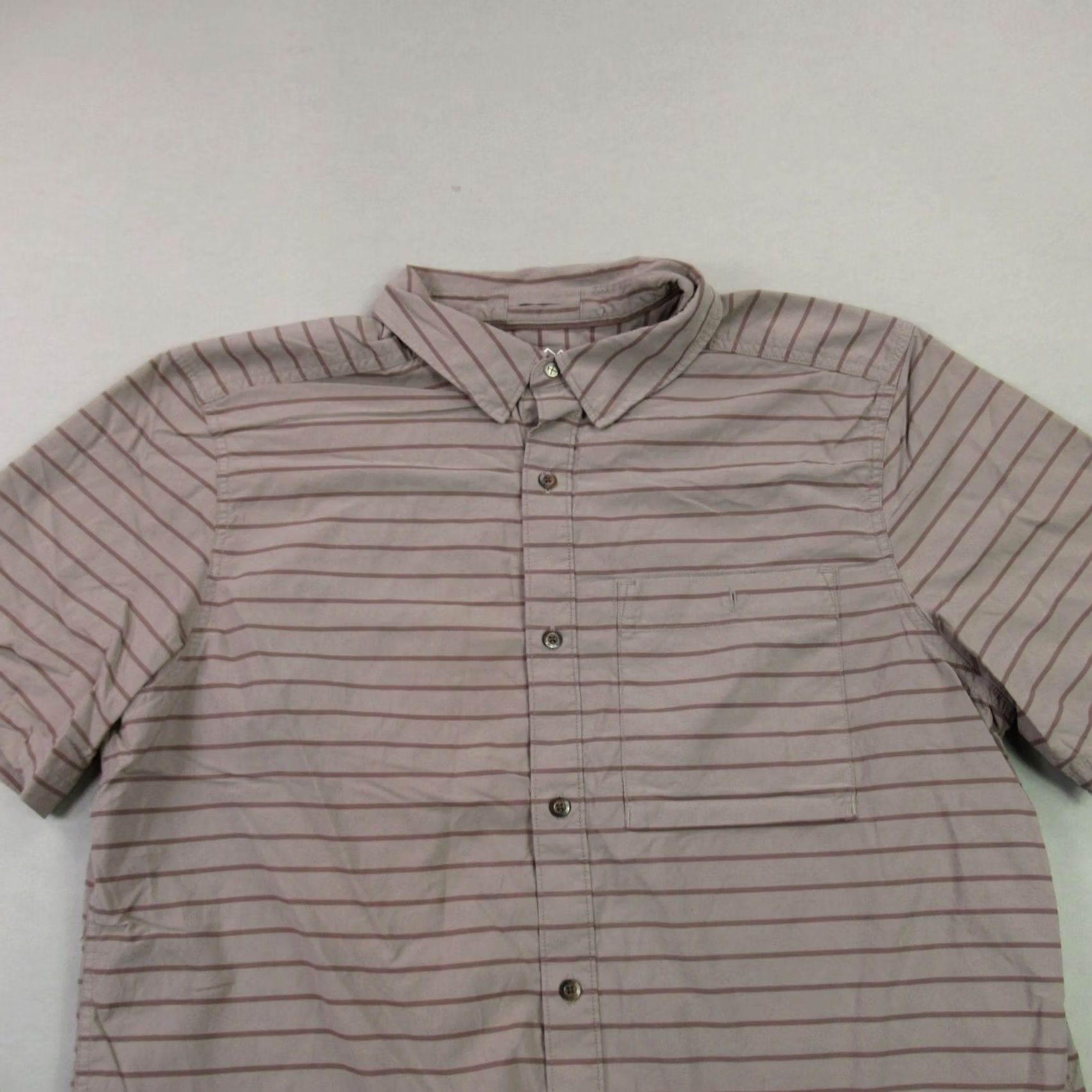 Prana prAna Shirt Mens L Short Sleeve Button Up Lightweight Pockets Hike Stripe Shirt Size US L / EU 52-54 / 3 - 3 Thumbnail