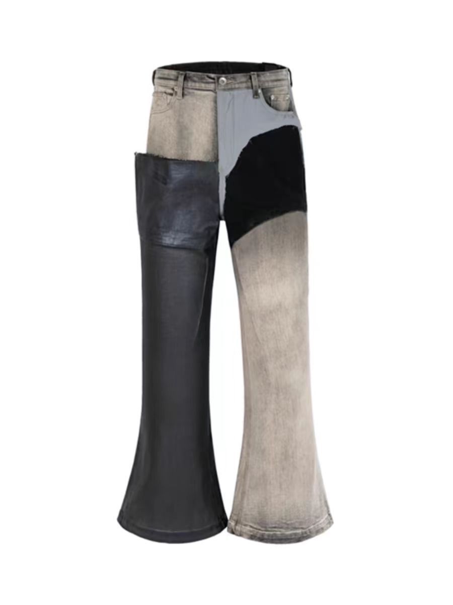 Other High street patchwork contrast coated waxed bootcut jeans Size US 33 - 5 Thumbnail