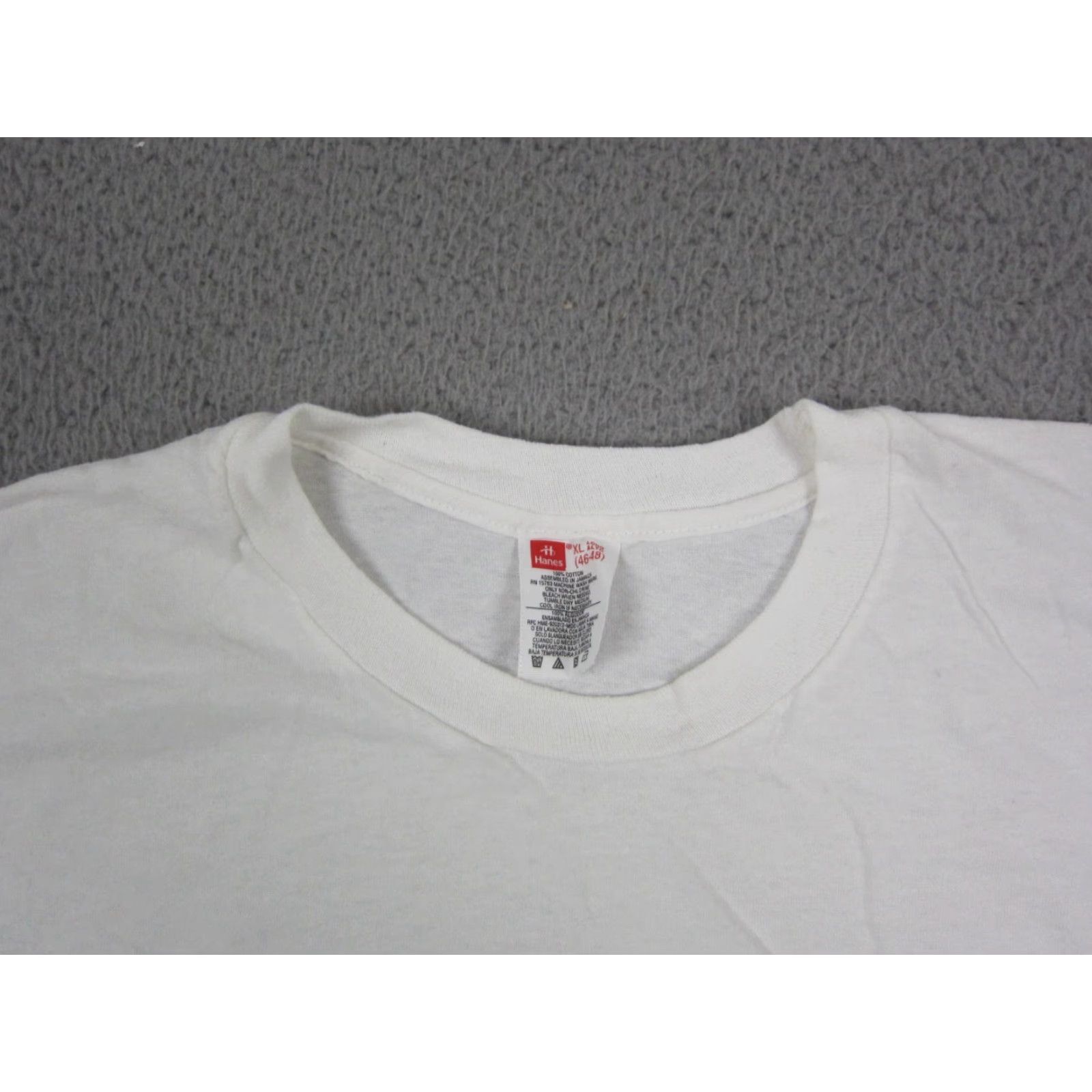 Hanes VINTAGE Hanes Shirt Adult XL White 90s 80s California Florida Men's Short Sleeve Crew Neck Cotton Knit T-Shirt Size US XL / EU 56 / 4 - 3 Thumbnail
