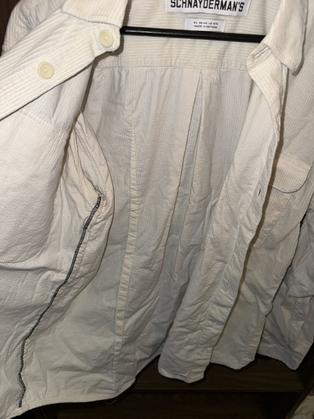 Schnaydermans Schnayderman’s White Corduroy Shirt Size US S / EU 44-46 / 1 - 4 Thumbnail