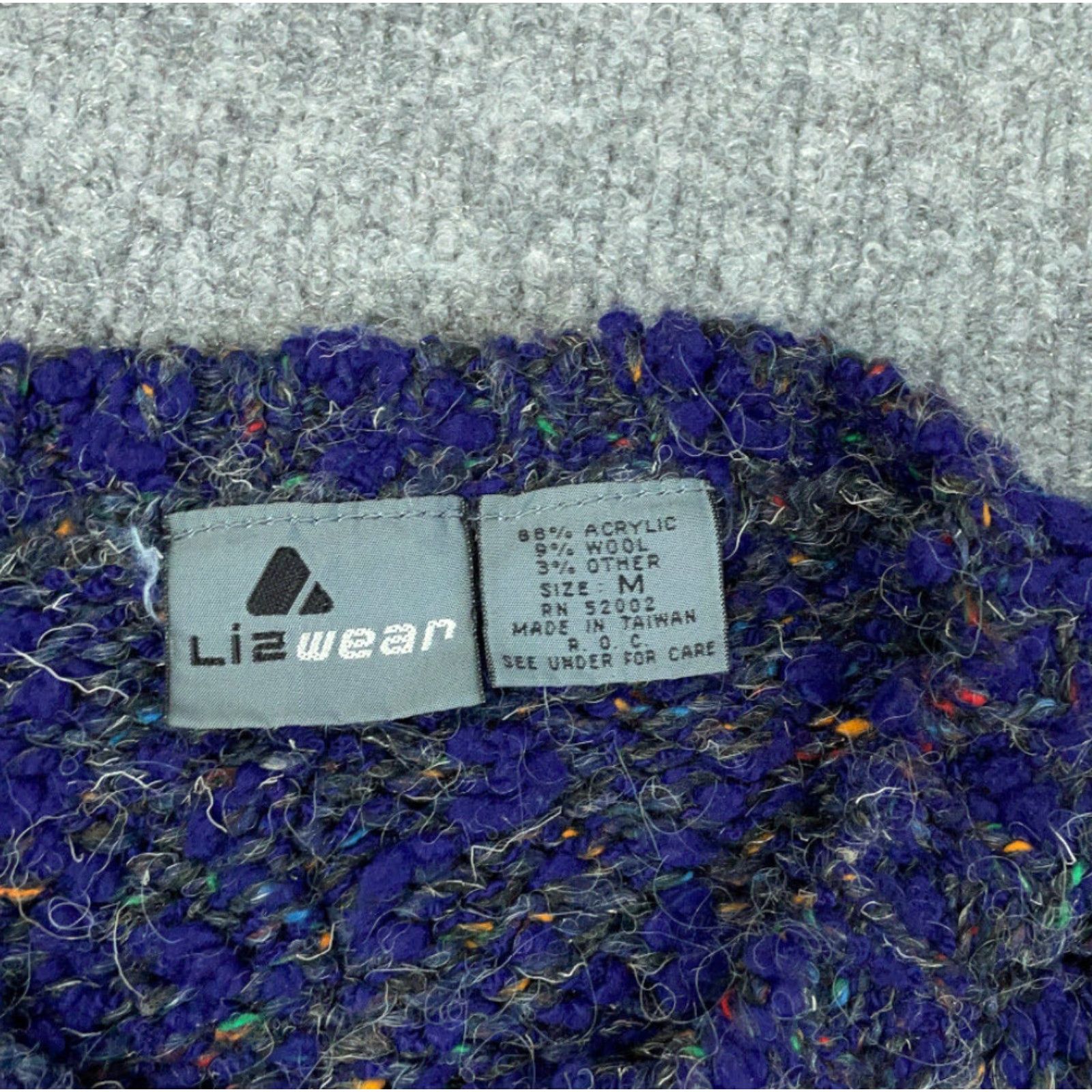 Vintage VINTAGE 90s Lizwear Purple Crew Neck Chunky Knit Women's Medium Wool Sweater Size M / US 6-8 / IT 42-44 - 6 Thumbnail