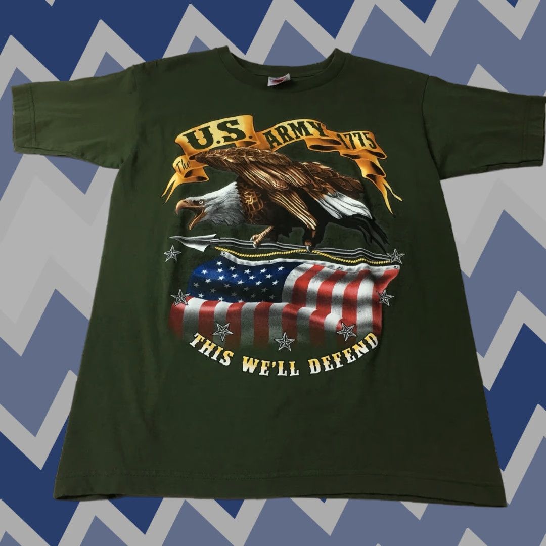 Vintage US Army America Flag Mens T Shirt Sz S NWOT Patriotic Tee -United States Shirts Green Bayside Graphic Tee Mens 90s? Size US S / EU 44-46 / 1 - 1 Thumbnail