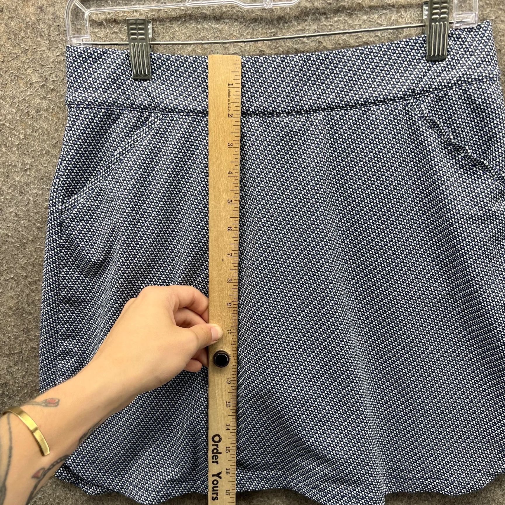 Peter Millar Peter Millar Skort Womens Medium Blue Geometric UPF 50+ Golf Stretch Athletic Size ONE SIZE - 4 Thumbnail