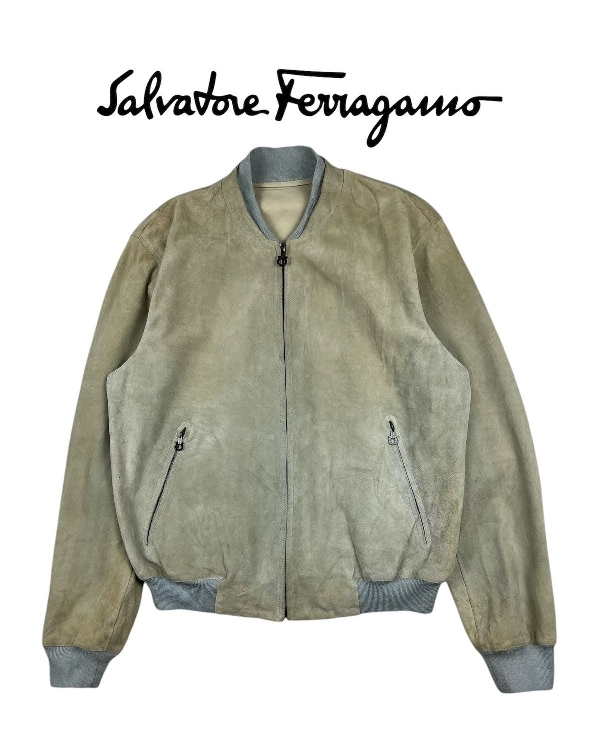 Salvatore Ferragamo Salvatone Ferragamo Leather Bomber Size US L / EU 52-54 / 3 - 1 Thumbnail