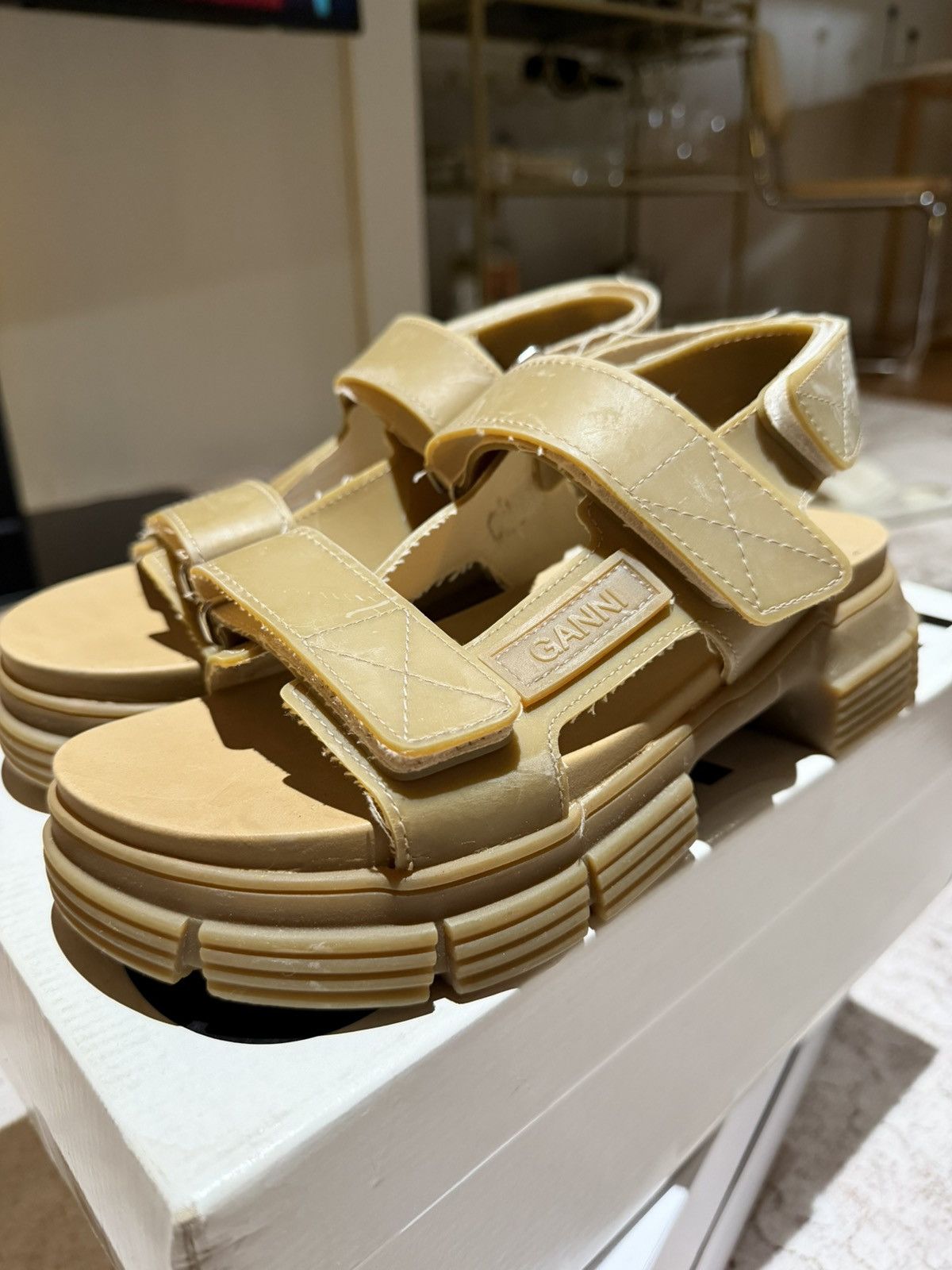 Ganni GANNI Recycled Rubber Sandals Size US 7 / IT 37 - 2 Thumbnail