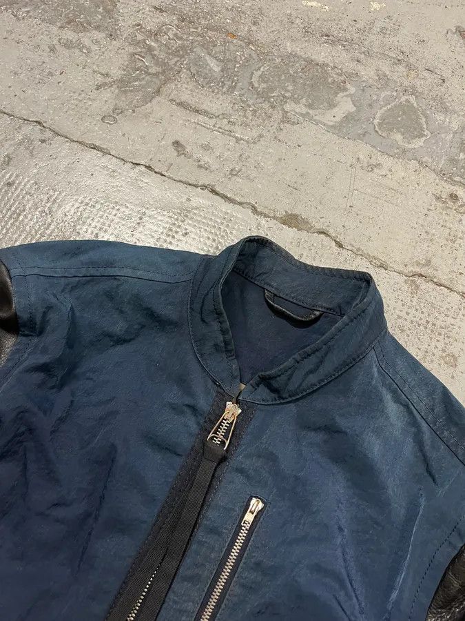 Acne Studios SS2013 Acne Studios Constrast Hybrid Leather & Nylon Navy Bomber Jacket Size US M / EU 48-50 / 2 - 6 Thumbnail