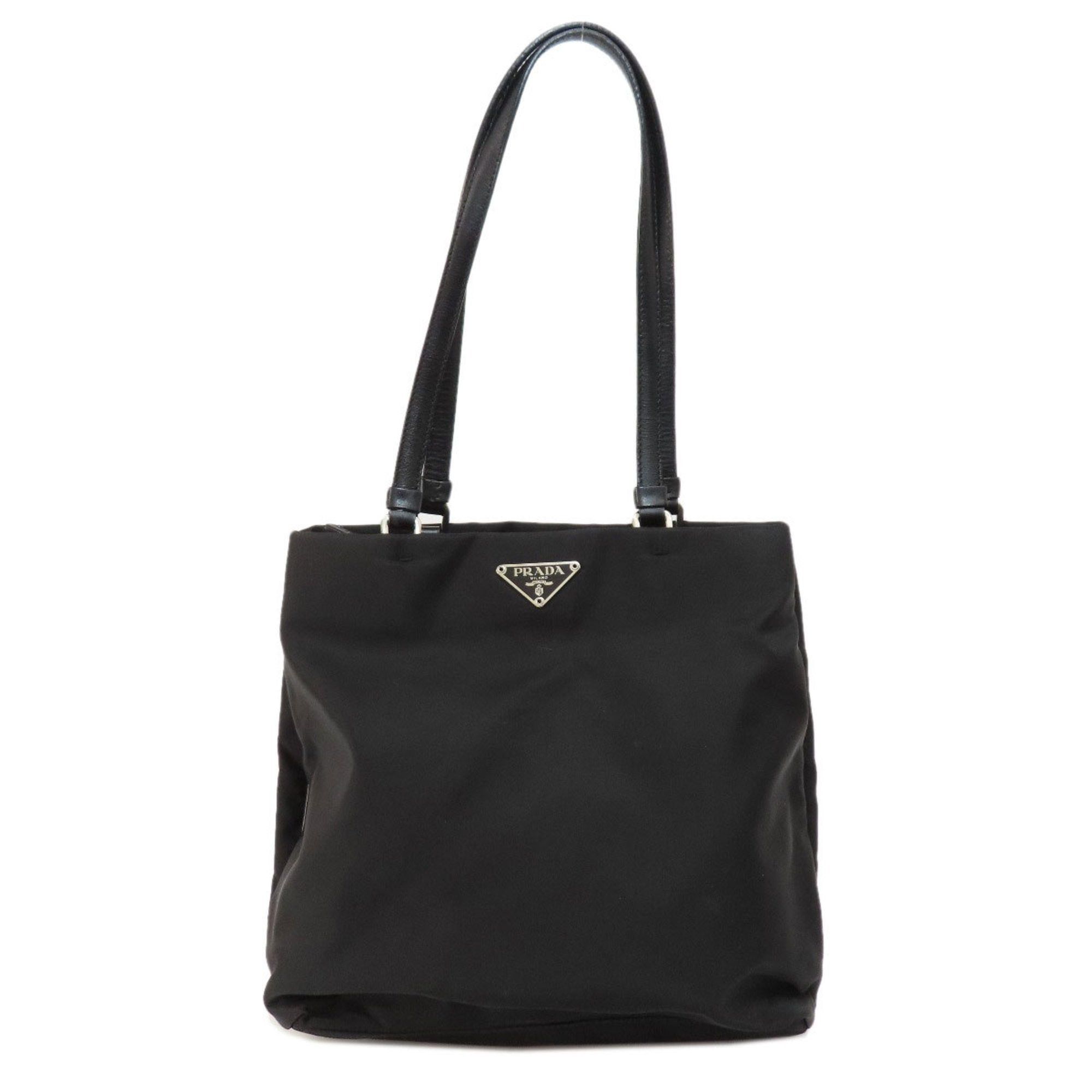 image of Prada Metal Handbag Nylon Material Women's in Black