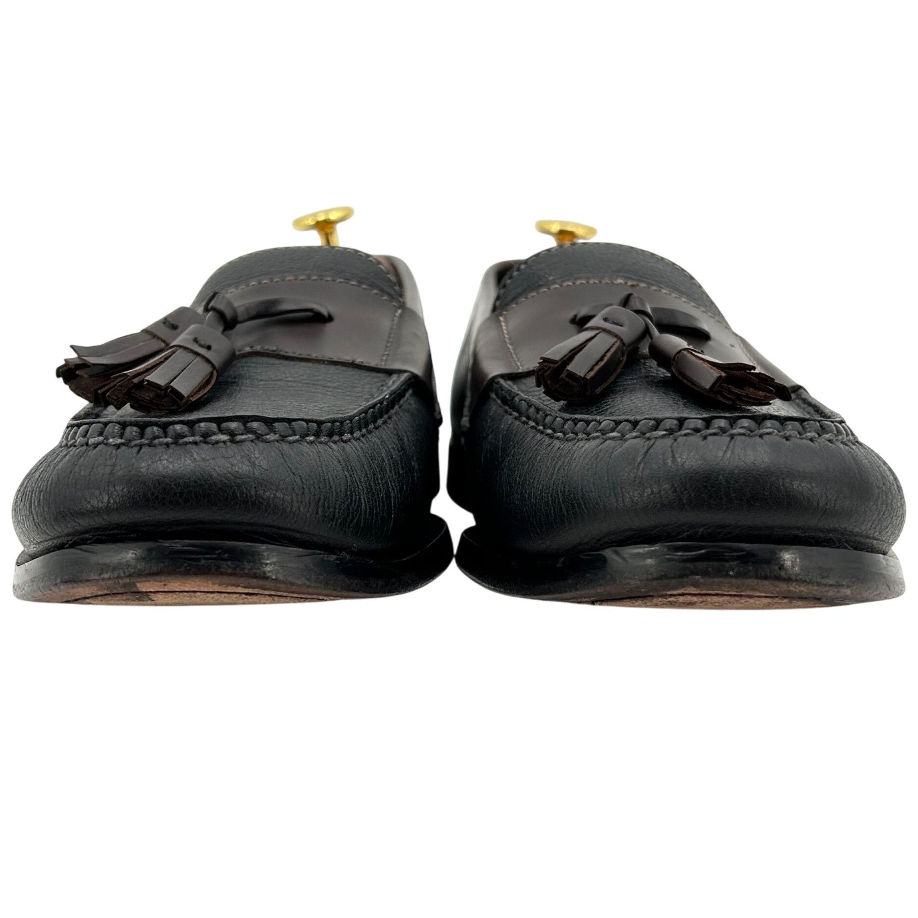 Cole Haan Cole Haan Men's 10D Black Brown Pebble Leather Pinch Tassel Size US 10 / EU 43 - 10 Thumbnail
