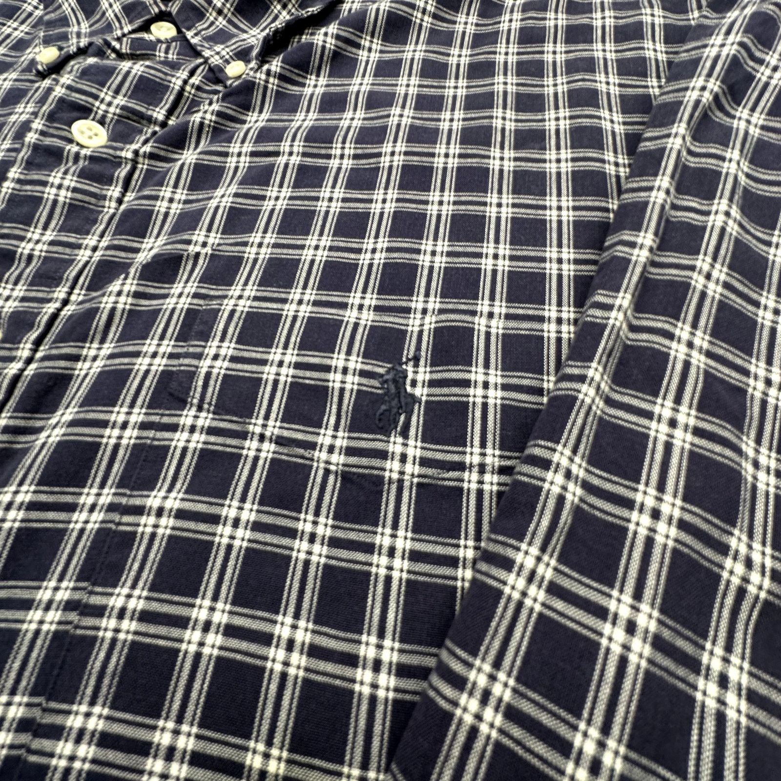 Ralph Lauren Ralph Lauren Moore Plaid Button Down Shirt Men XL Navy White Size US XL / EU 56 / 4 - 12 Thumbnail