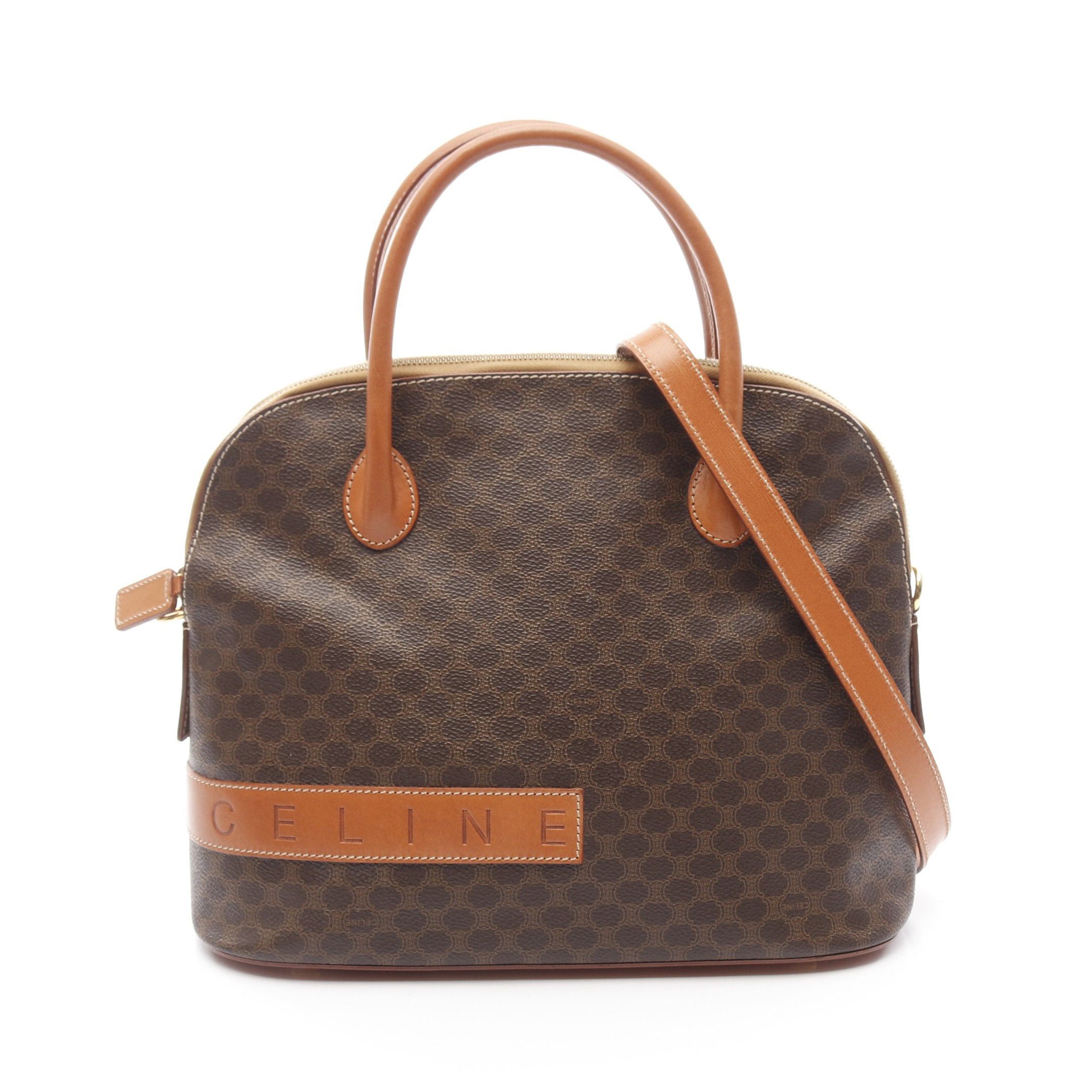 Celine Celine Macadam Handbag Leather Brown Dark Size ONE SIZE - 1 Thumbnail