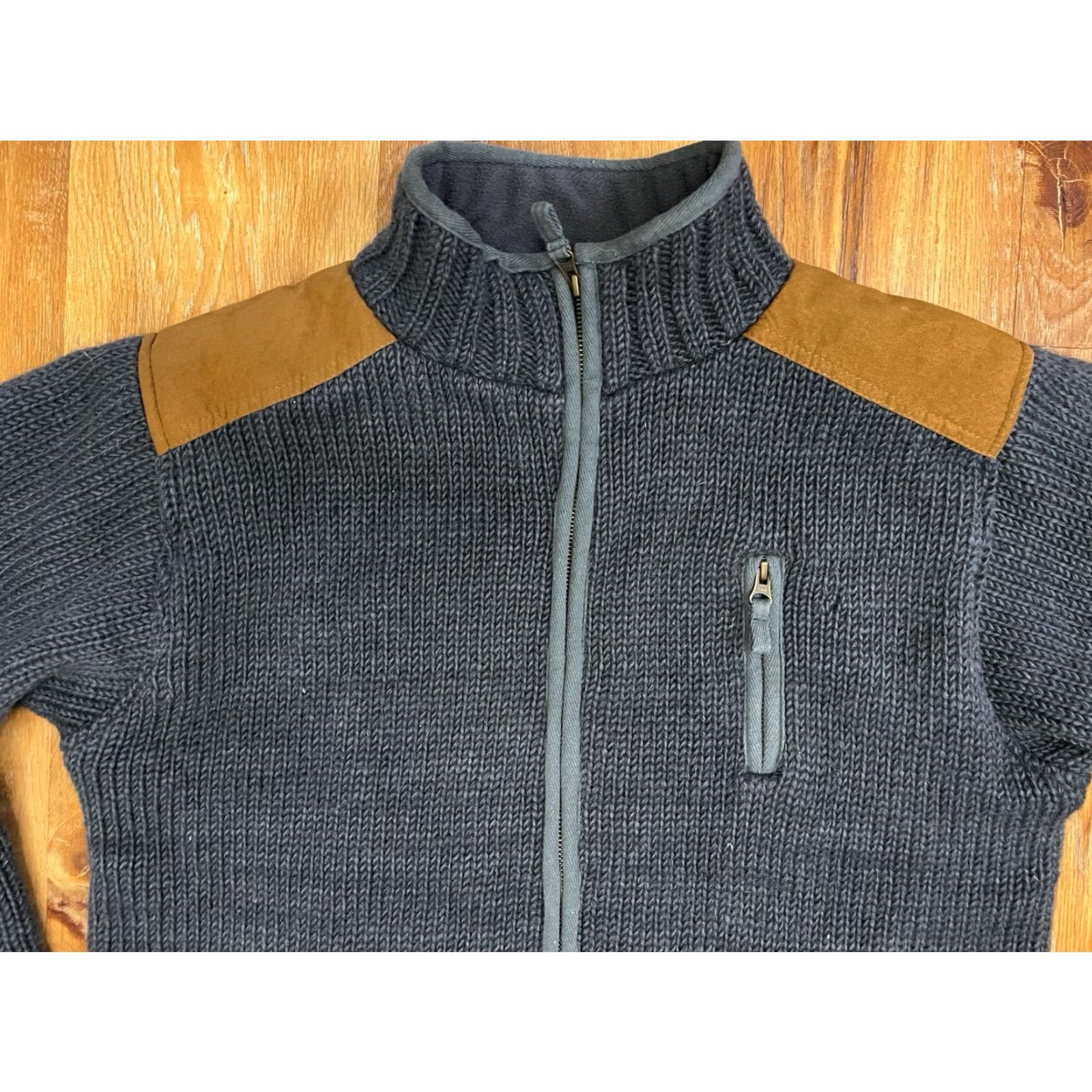 Vintage Laundromat Sweater Mens L 100% Wool Heavyweight Mock Neck Zip Lined Pockets Raglan Sleeve Autumn Fall Brown Size L / US 10 / IT 46 - 4 Thumbnail