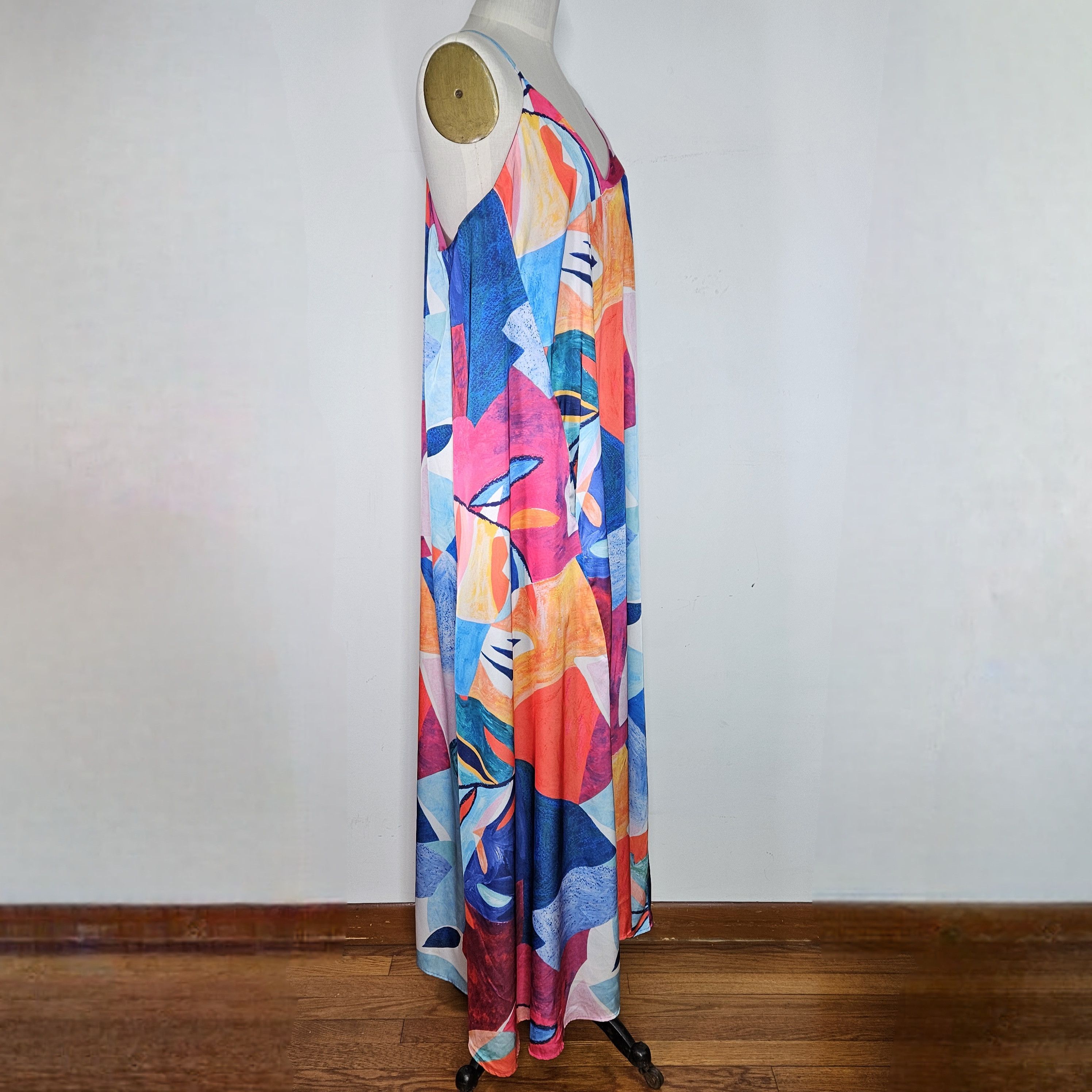 Nicole Miller Nicole Miller Size XXL Dress Flowing Trapese Maxi Spaghetti Size XXL / US 16-18 / IT 52-54 - 6 Thumbnail