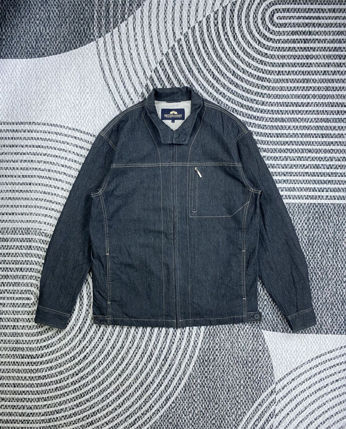 Japanese Brand Vintage British Khaki Rare Dark Grey Zipper Jacket Size US M / EU 48-50 / 2 - 5 Thumbnail