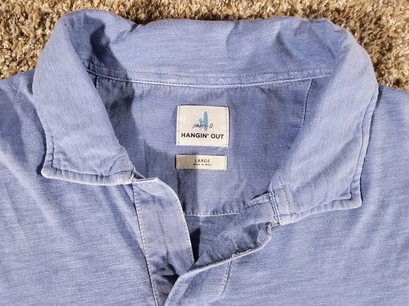 johnnie-O Johnnie O Blue Short Sleeve Golf Casual Open Polo Mens Sz L Size US L / EU 52-54 / 3 - 2 Thumbnail