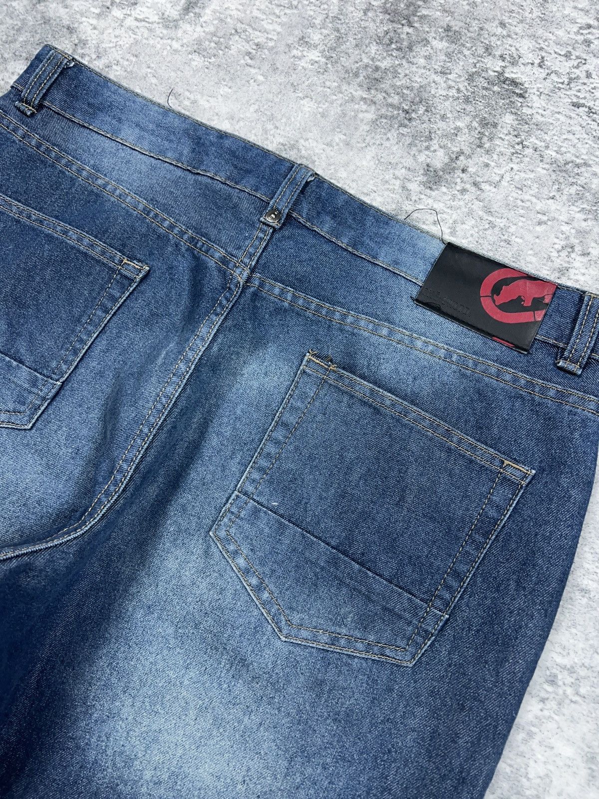 Ecko Unltd. × Southpole Y2K Ecko Unltd Faded Denim Shorts Jorts Size US 36 / EU 52 - 3 Thumbnail