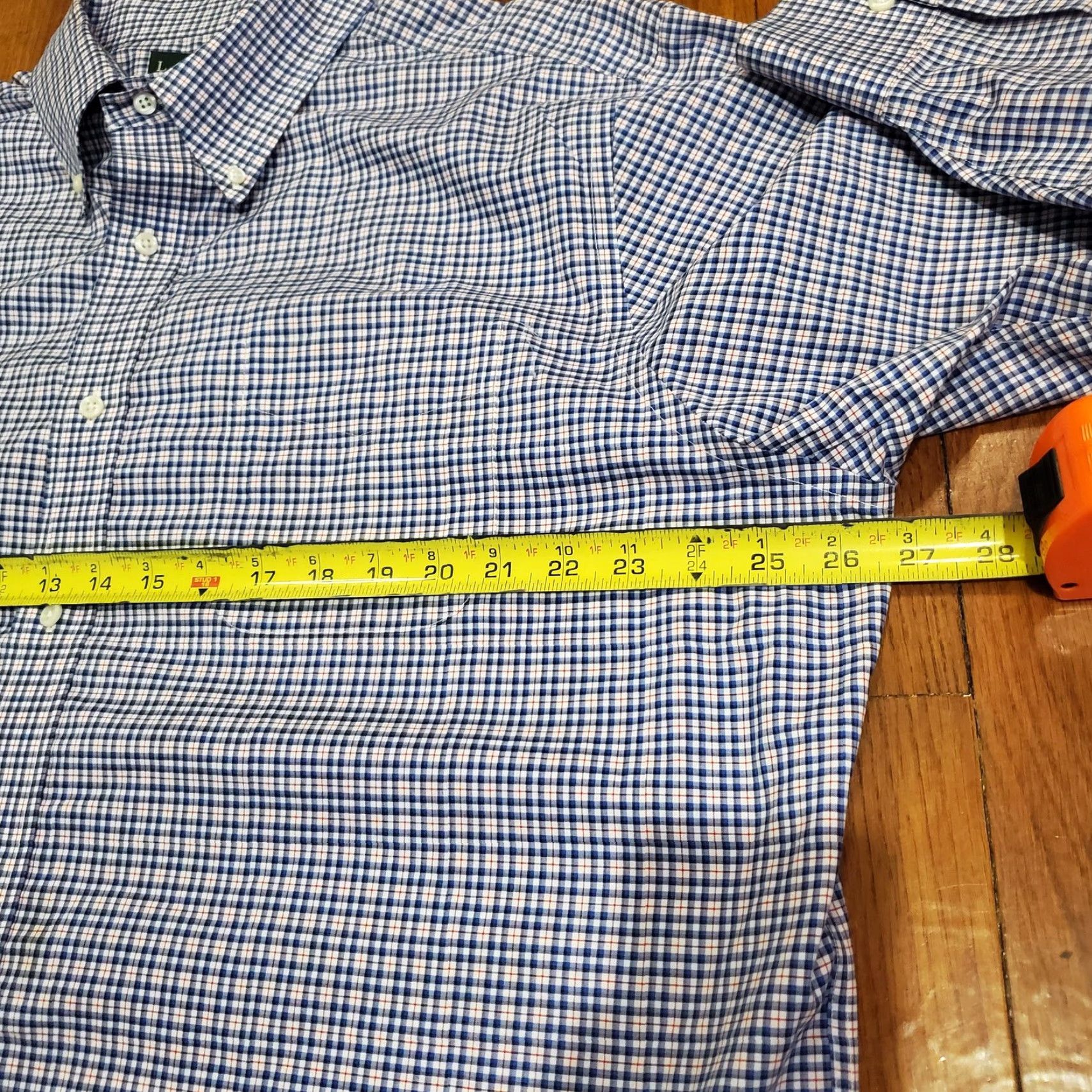 Ralph Lauren Lauren Ralph Lauren Shirt Mens 17.5 32/33 Blue Plaid Classic Fit Dress Non Iron Size 48R - 6 Thumbnail