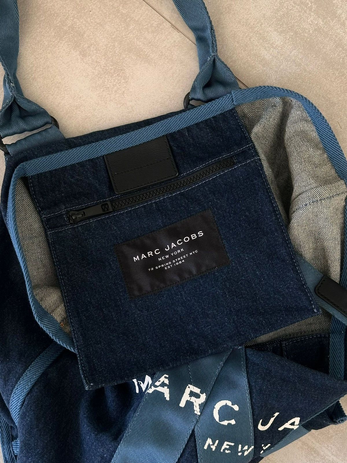 Marc Jacobs Marc Jacobs Denim Tote Bag Navy Blue (72 Spring Street NYC) Size ONE SIZE - 4 Thumbnail