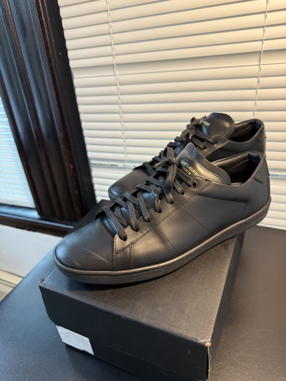 Saint Laurent Paris Saint Laurent Paris Court Classic Sneakers Size 45.5 / 12.5 Size US 12.5 / EU 45-46 - 16 Thumbnail