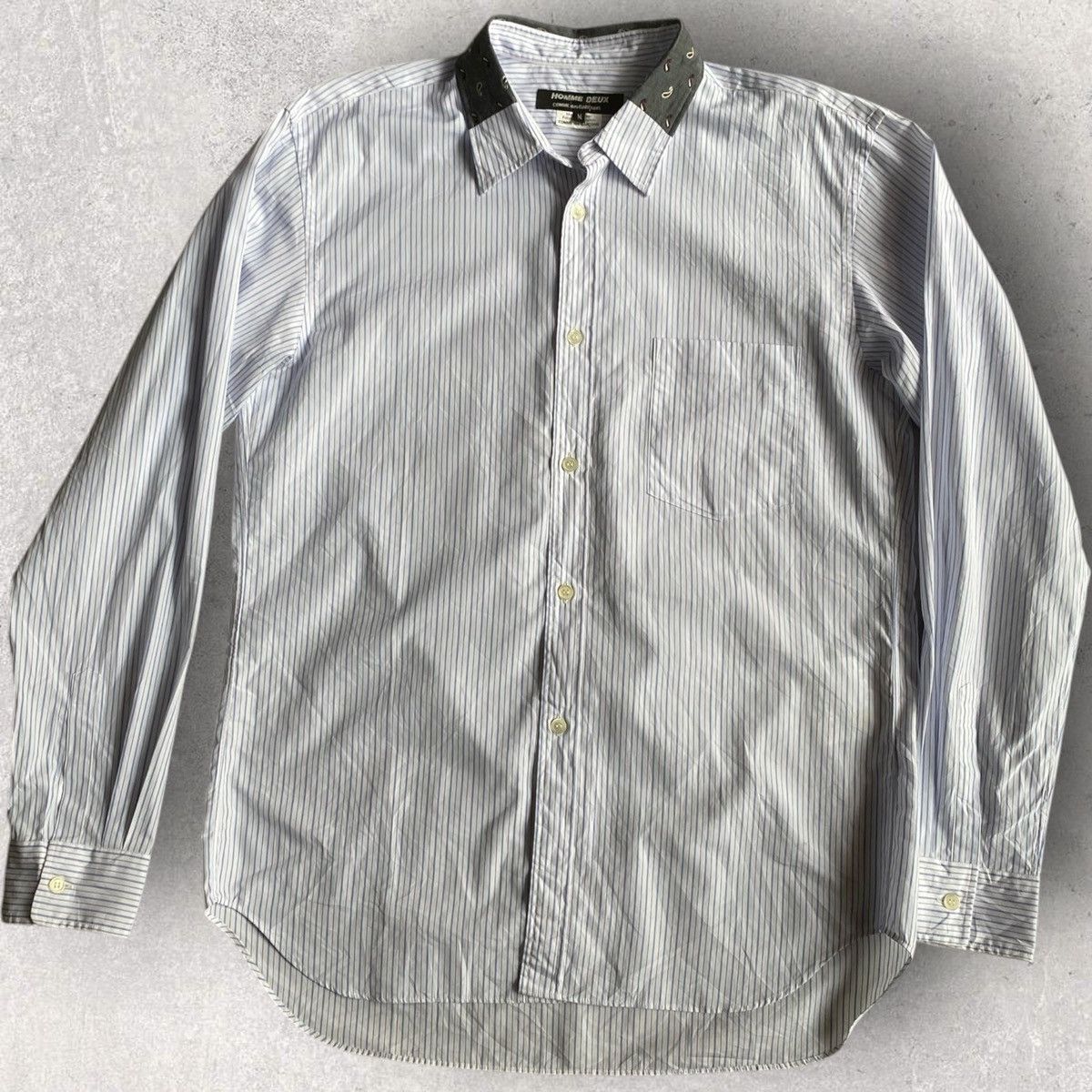 Comme des Garcons Homme Deux Paisley Patch Collar Stripe Shirt Size US M / EU 48-50 / 2 - 3 Thumbnail