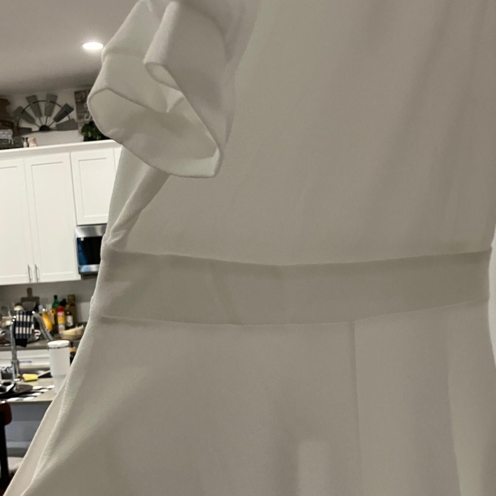 Other NIB Source Unknown White V‑Neck Short Sleeve Mini Dress Size XL / US 12-14 / IT 48-50 - 5 Thumbnail