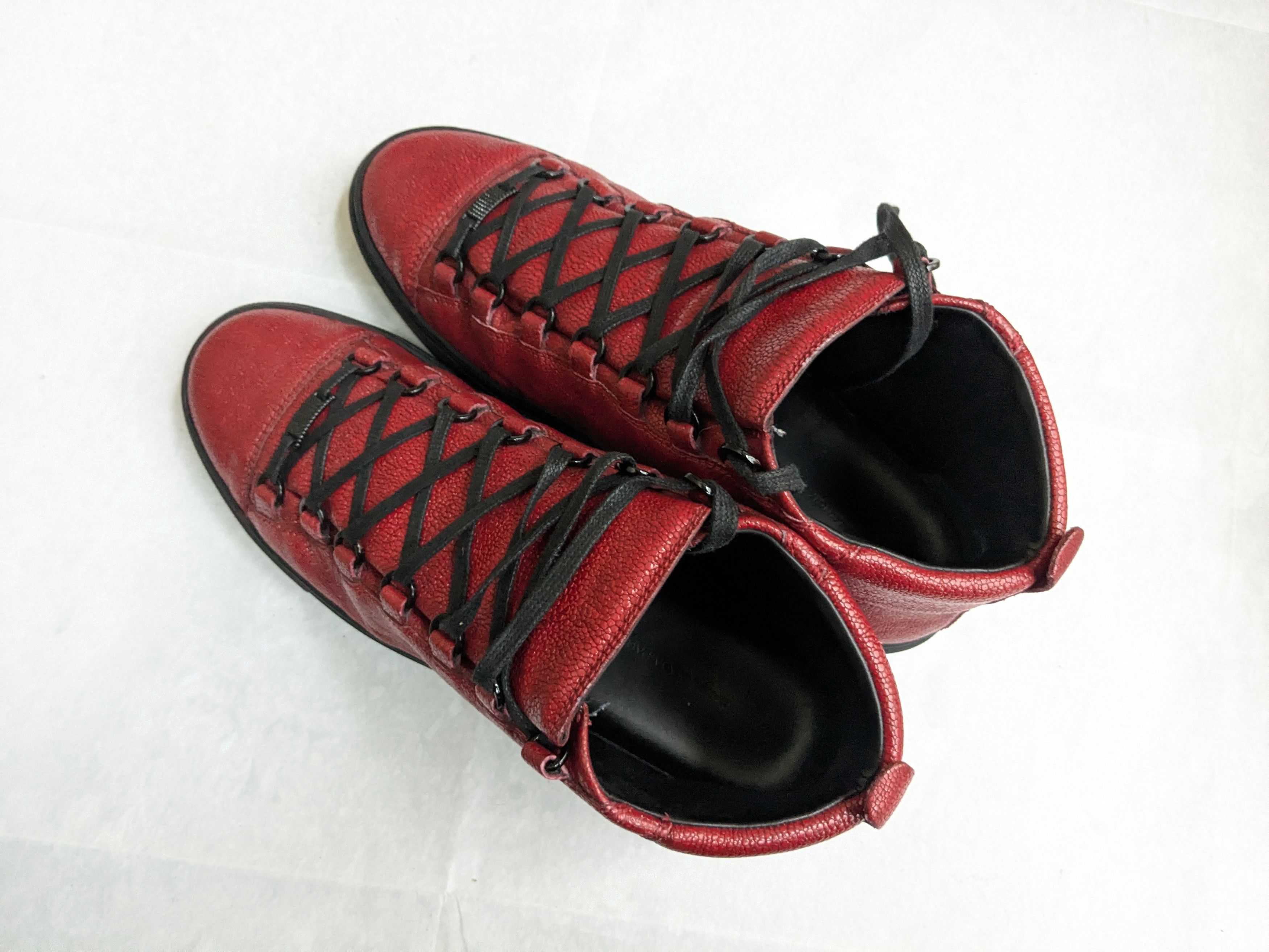 Balenciaga Balenciaga Arena Red 12 High Top Leather Black Size US 12 / EU 45 - 12 Thumbnail