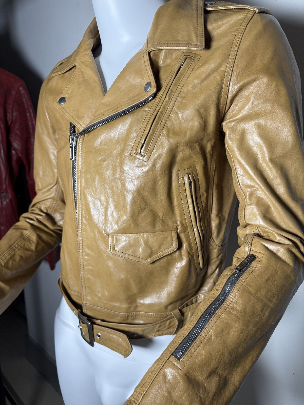 Rick Owens Rick Owens Honey High-Neck Leather Jacket – FW21 Size US M / EU 48-50 / 2 - 7 Thumbnail