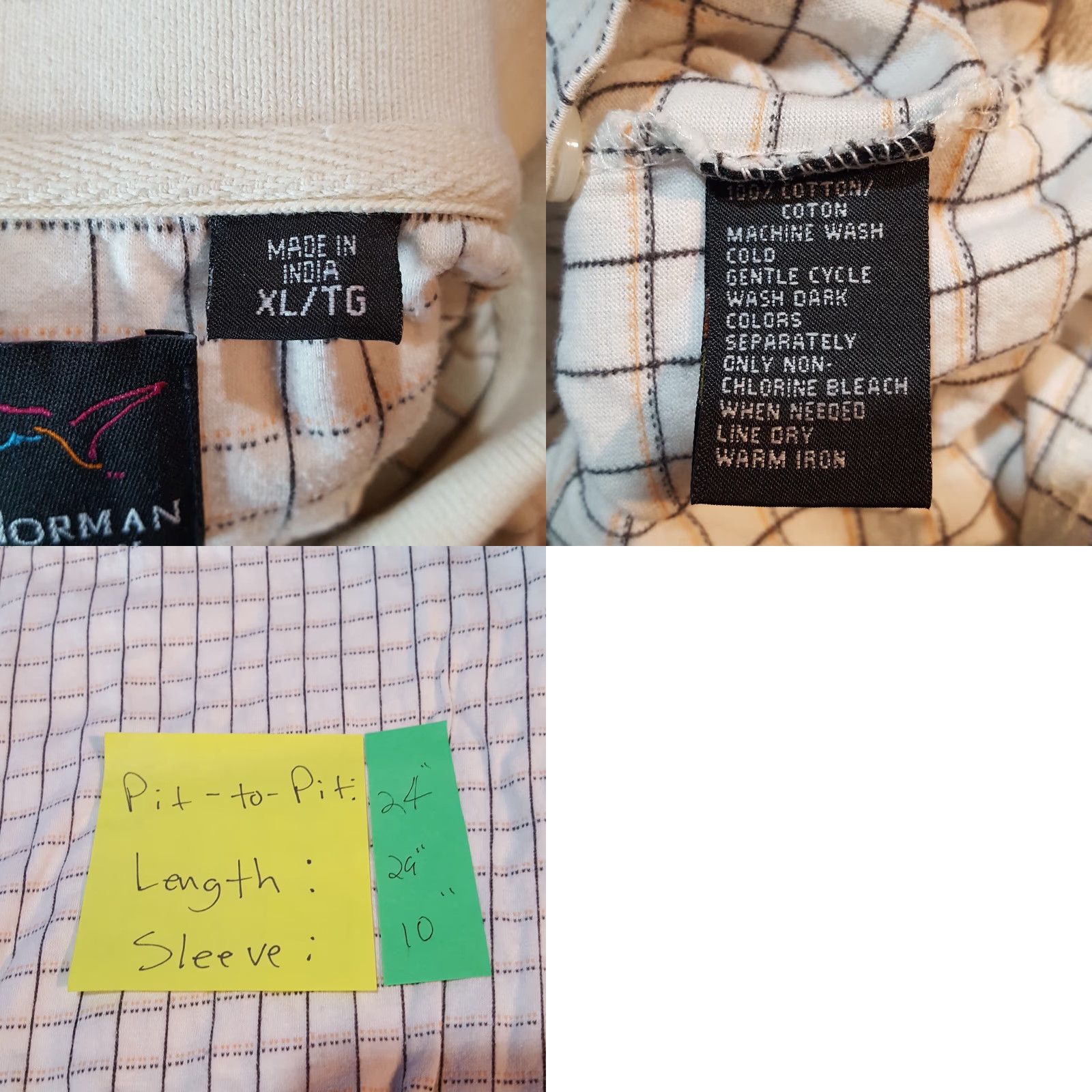 Vintage VINTAGE Greg Norman Shark Logo Polo Shirt - XL Mens Check Polo Shirt Size US XL / EU 56 / 4 - 8 Thumbnail