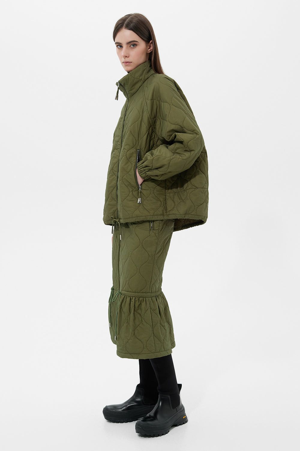 IENKI IENKI o1s22i1n1024 Quilted Trial Jacket in Olive Green Size M / US 6-8 / IT 42-44 - 8 Thumbnail