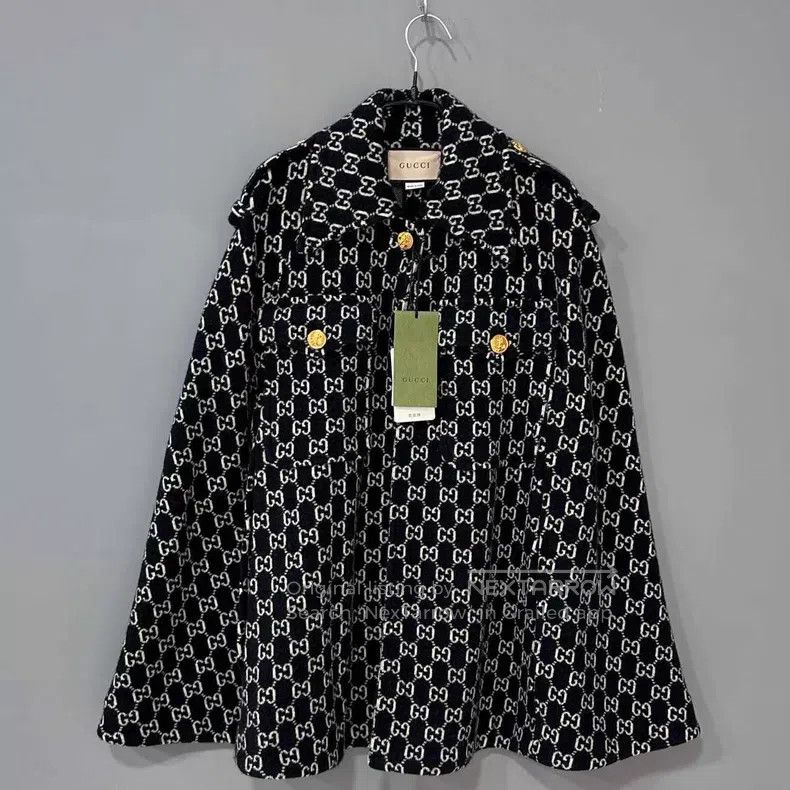 Gucci Gucci Golden buckle old flower full-print cloak shawl coat Size XS / US 0-2 / IT 36-38 - 1 Thumbnail