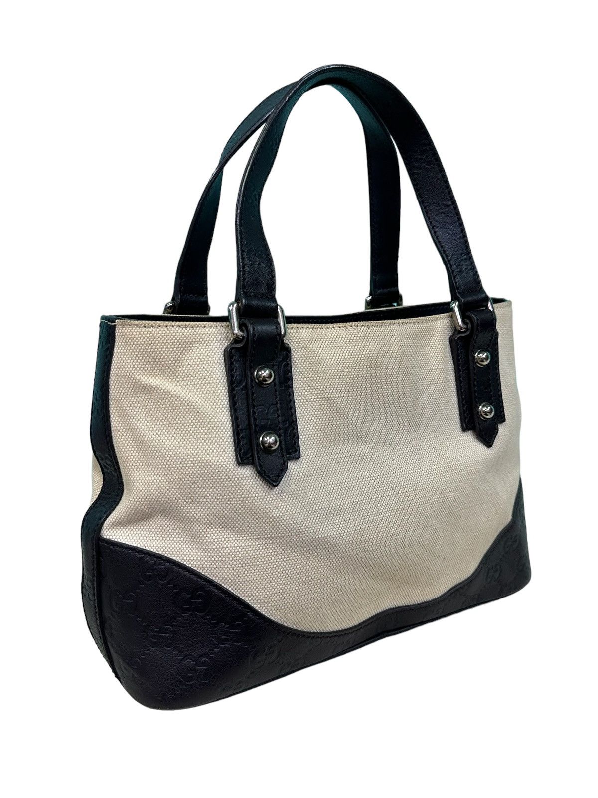 Gucci AUTHENTIC GUCCI CANVAS LEATHER HANDBAG Size ONE SIZE - 6 Thumbnail