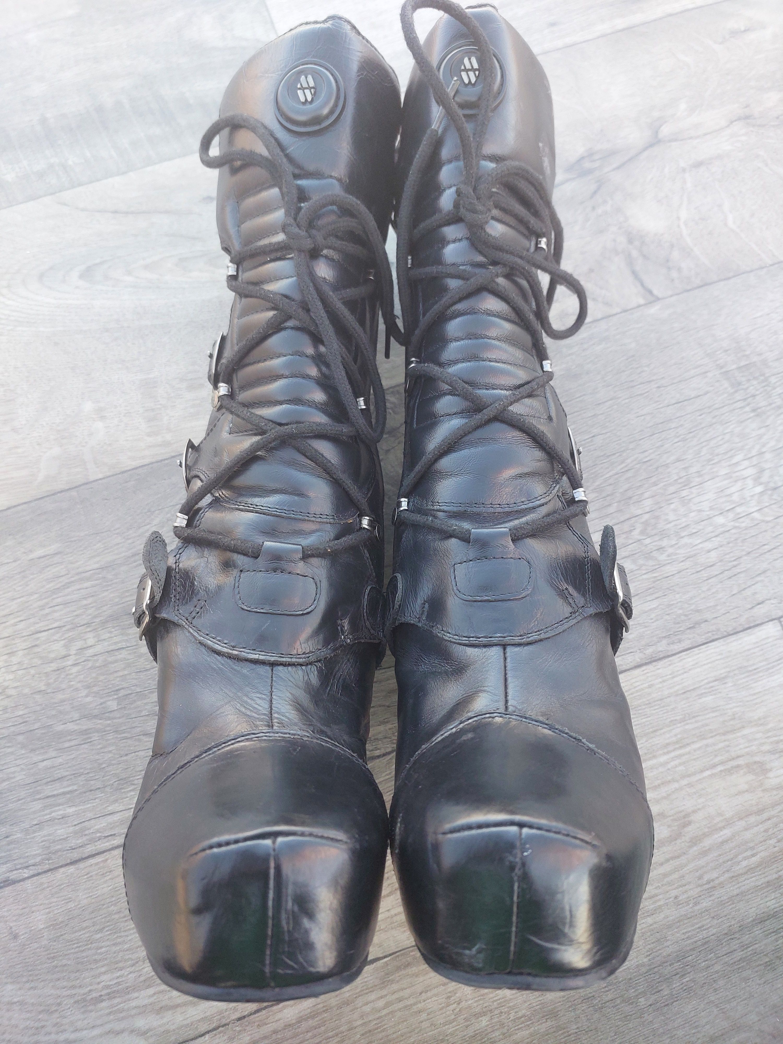 New Rock New Rock M-PUNK001-C1 heeled boots in black leather. Size US 9 / IT 39 - 8 Thumbnail