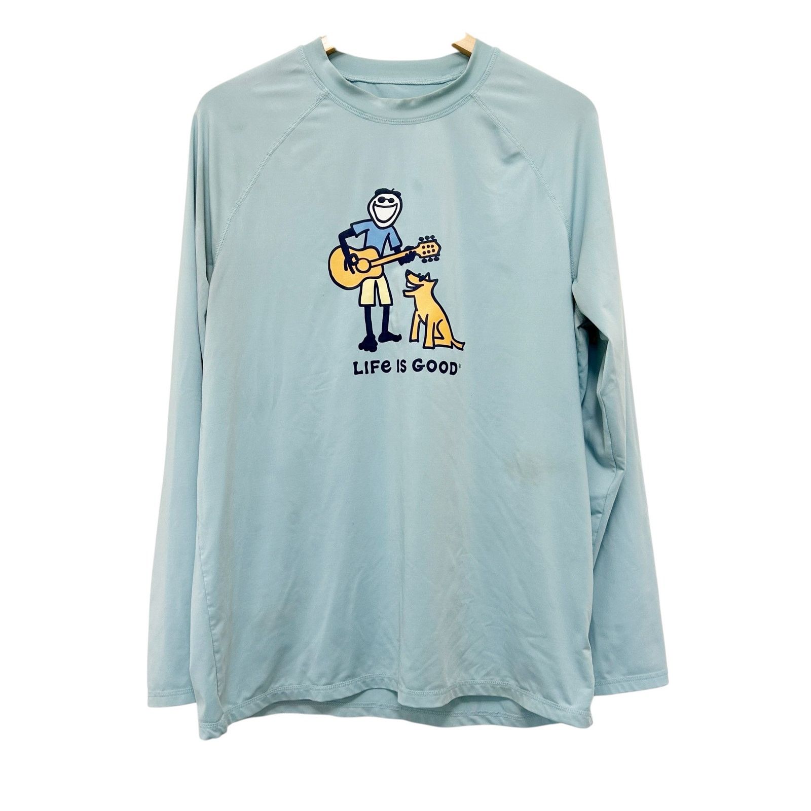 Life is Good Life is Good Blue Dog Guitar Long Sleeve Shirt Sz M Size US M / EU 48-50 / 2 - 1 Thumbnail