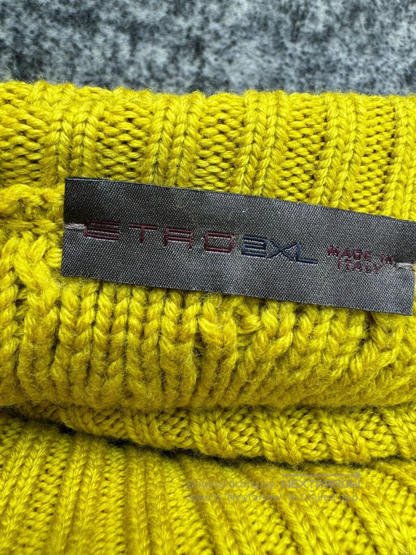 Etro etro yellow cable knit turtleneck sweater. Size XXL / US 16-18 / IT 52-54 - 3 Thumbnail