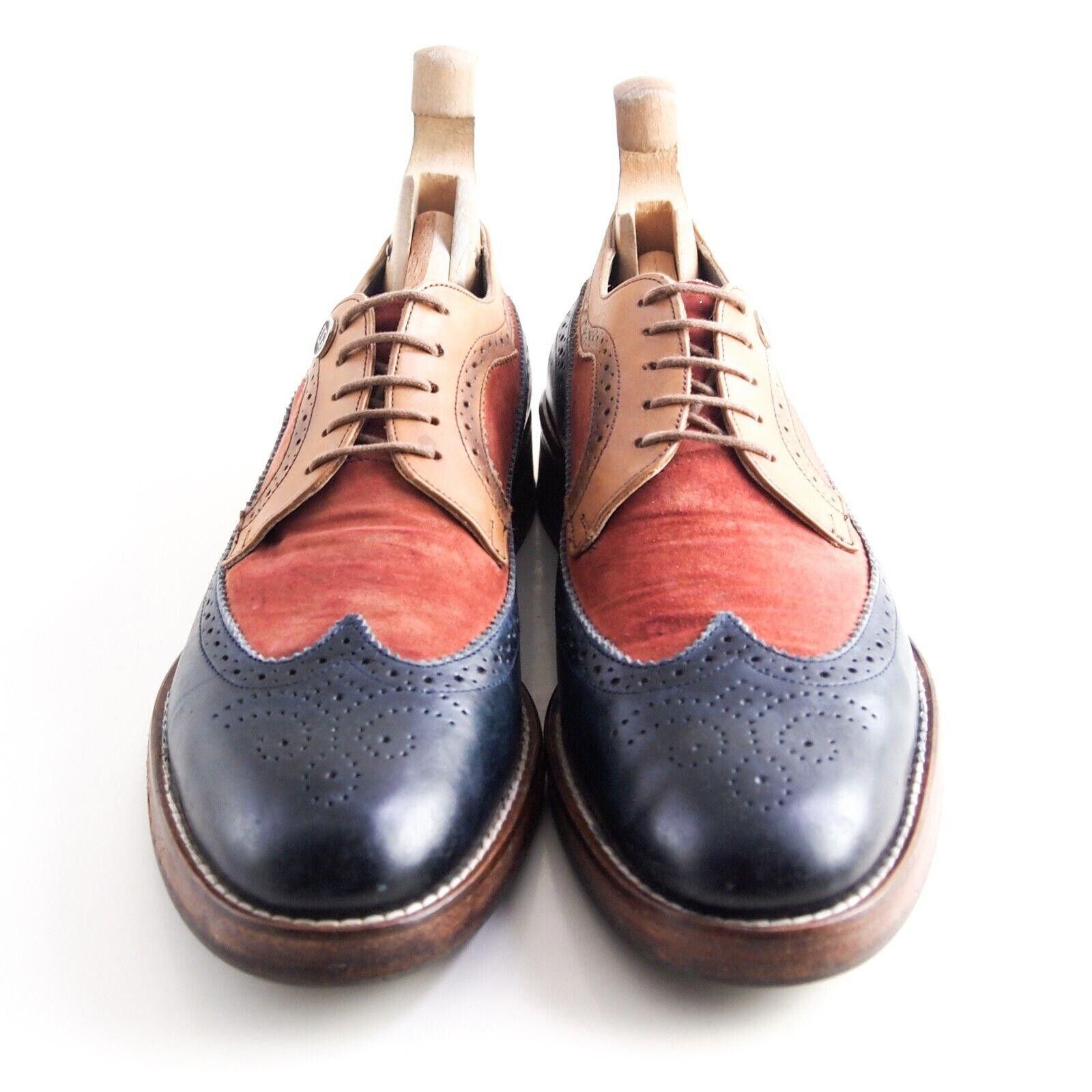 Dolce & Gabbana Dolce Gabbana Brogues Brown Red Blue Leather EU 41 US 8 Size US 8 / EU 41 - 3 Thumbnail